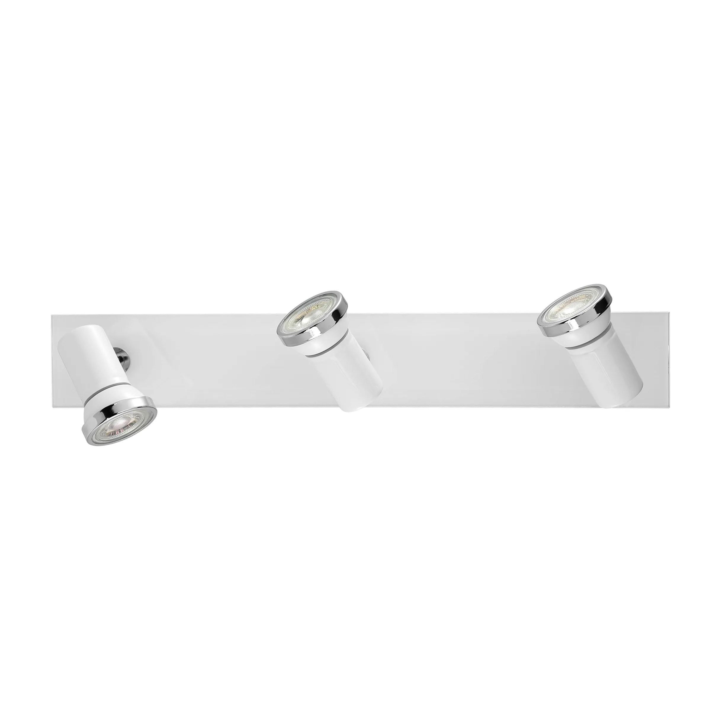 Eglo LED lampada da soffitto Tamara 1, plafoniera 3 fiamme | per bagno, lampada bagno in metallo cromato, vetro bianco, faretti da soffitto con lampadine GU10, luce calda, IP44