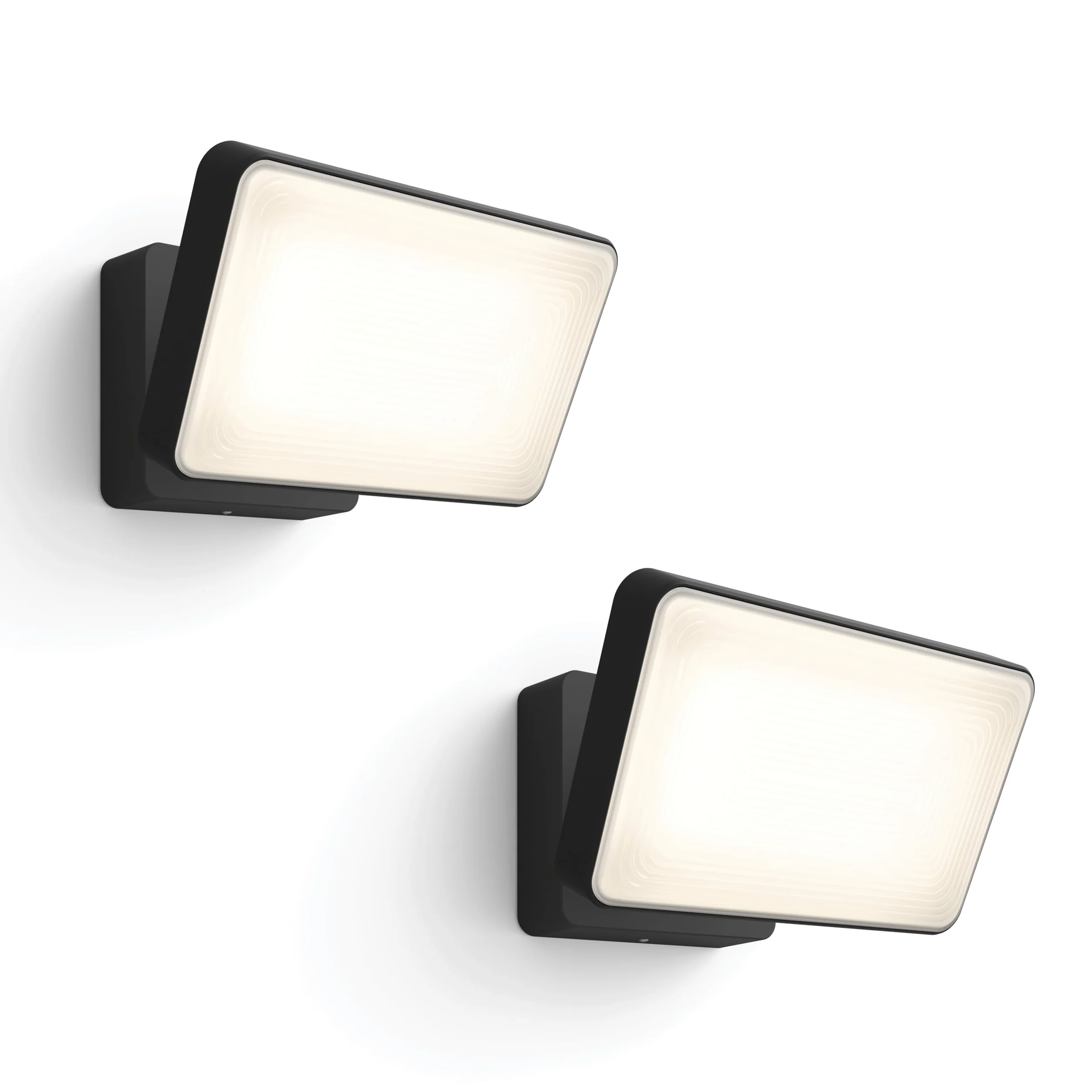 Philips Hue Welcome Set di 2 Proiettori (Nero) | Applique da esterno - Bianco caldo - Hue White
