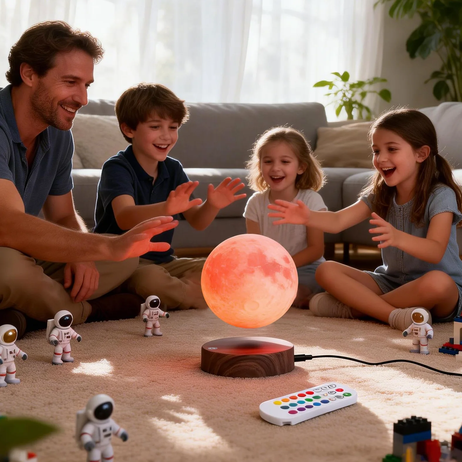 Lampada lunare levitante,Lampada lunare galleggiante 3D LED Magnetico, Regali di Natale per Bambini Lover Friends Office Home Decor-6inch