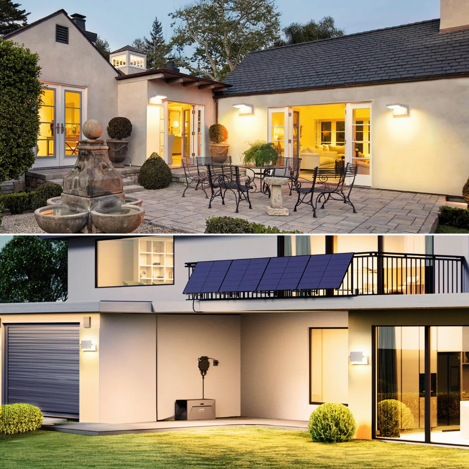 40W Applique da Esterno/Interno 4000LM Bianco Lampada da Parete Esterno Angolo regolabile Faretto per Terrazza Ingresso Giardini,Applique Esterno 3000K Bianco Caldo,108LEDS,IP65 Impermeabile