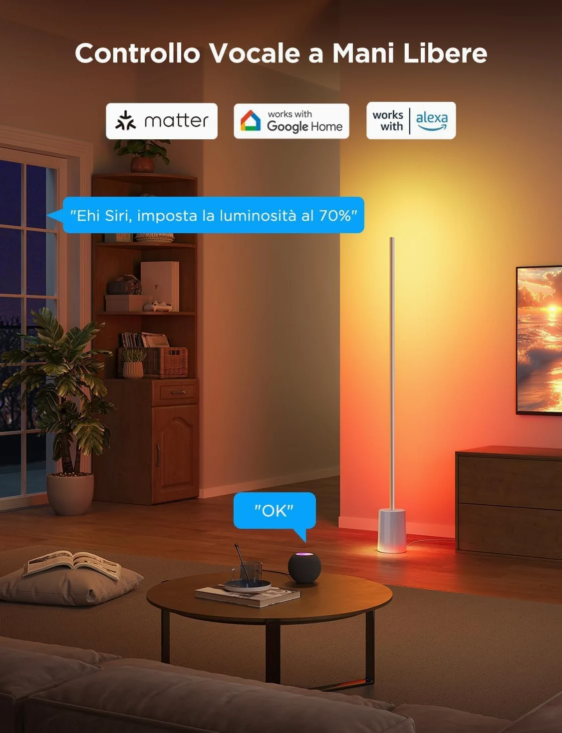 Govee Lampada da Terra RGBIC, Luci LED Compatibile con Alexa e Matter, 152cm Luci Dimmerabile con Telecomando e APP, Sinc Musica, 82 Modalità Scena, Lamp Comodino, Camera da Letto e Salotto, Grigio