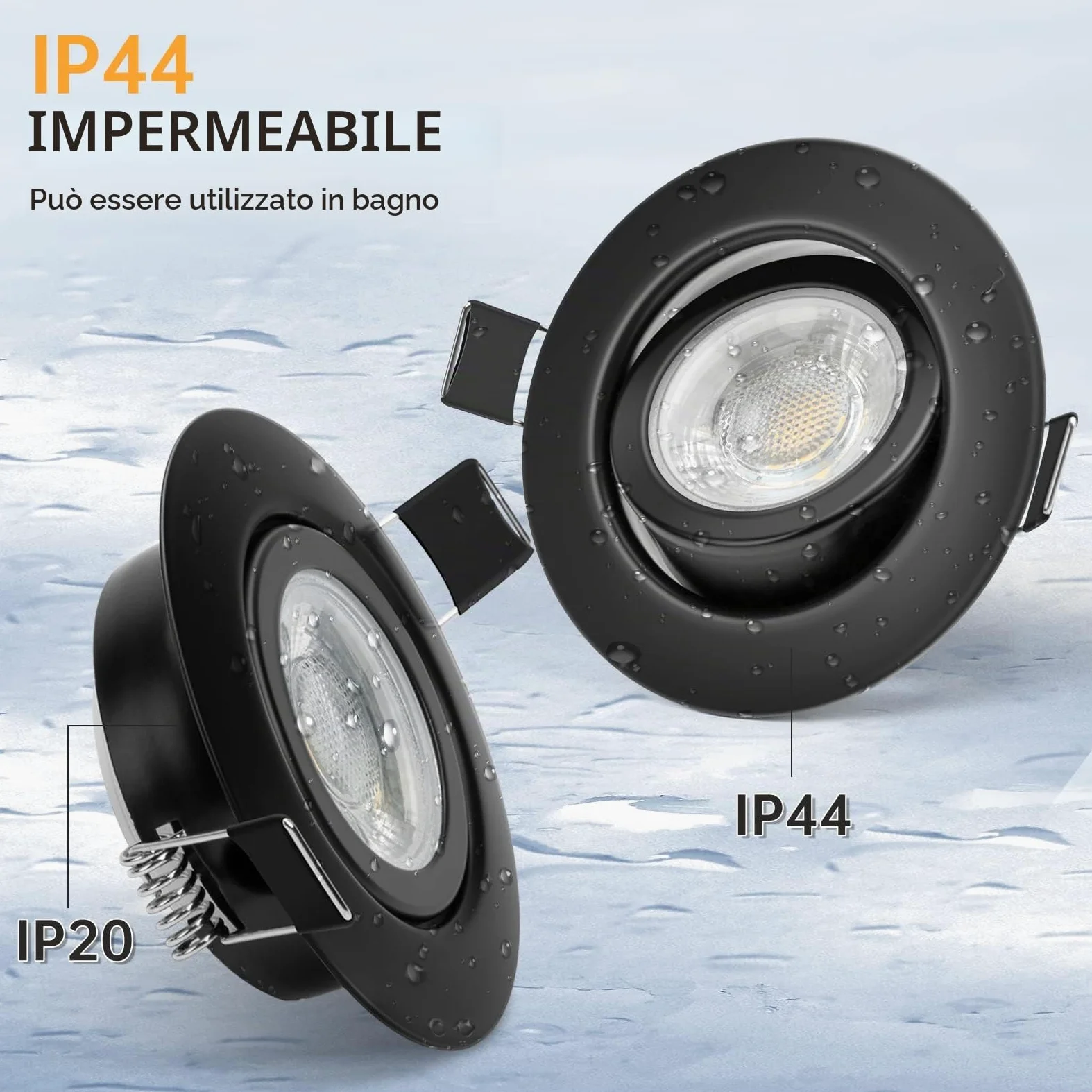 wowatt 10x Faretti Led da Incasso per Cartongesso Nero 5.5W Dimmerabili | 2800K Luce Calda 600LM Luci da Soffitto Interno IP44, Metallo Faretto led incasso Ultrasottili, Faretti Foro 68mm para Bagno