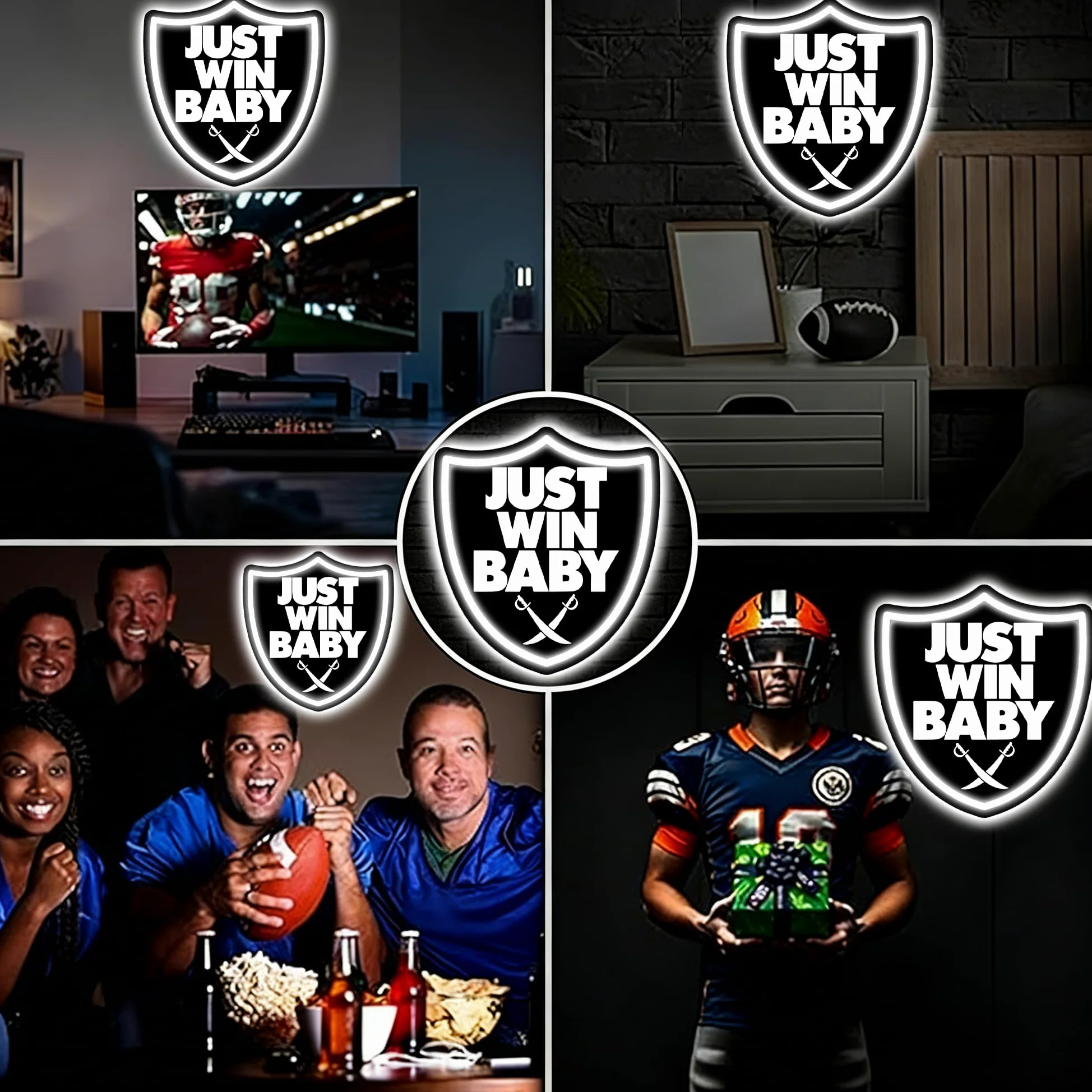 Targa al neon della squadra di calcio, con luce a LED dimmerabile, con logo Merch, alimentata tramite USB, per decorazione da parete, camera da letto, sala giochi, regalo di compleanno per bambini e