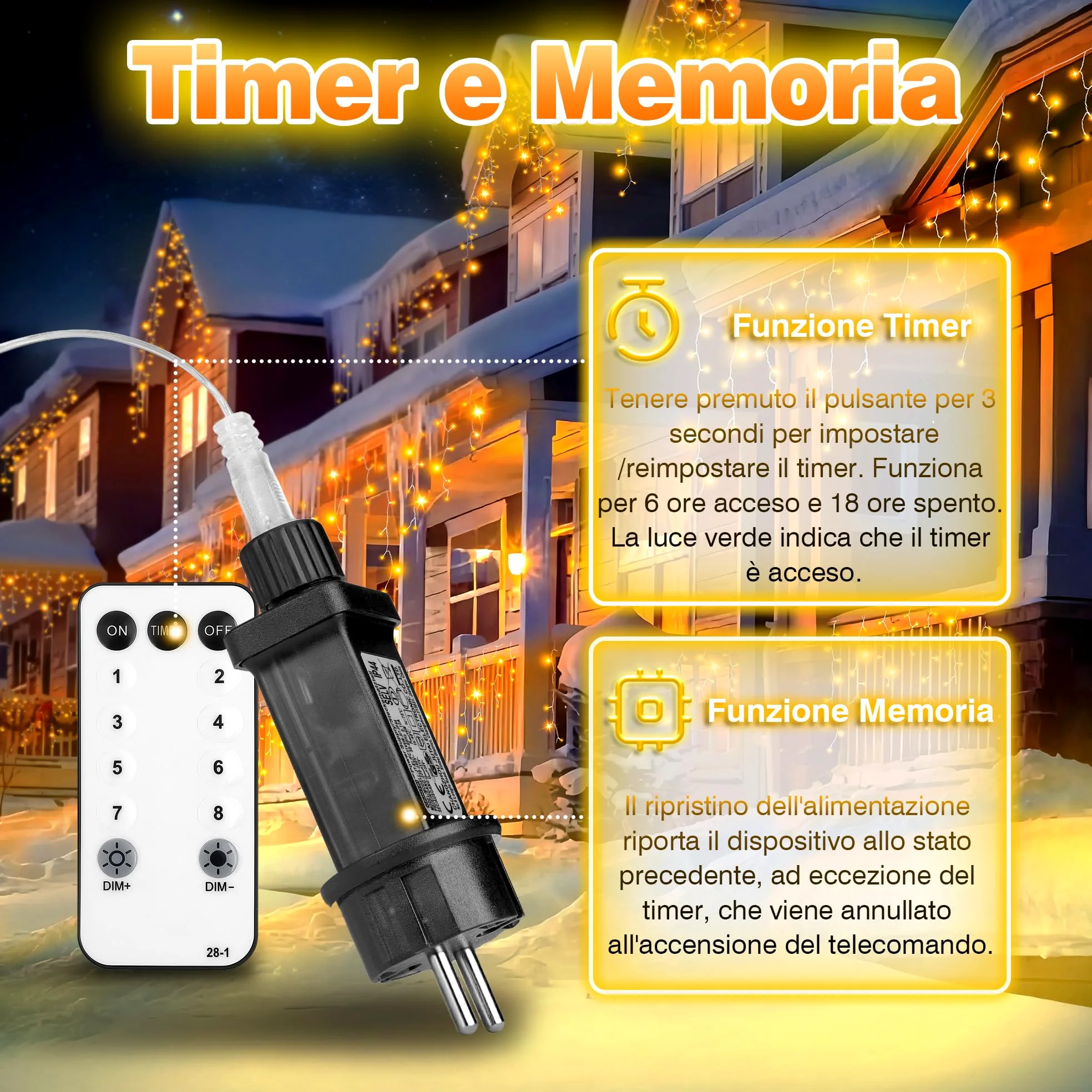 Xahpower Luci di Natale da Esterno Cascata, 624 LED 18M Luci di Natale da Esterno con Telecomando, 8 Modalità, Tenda Luminosa per Balcone, Natale, Matrimoni, Feste - Bianco Caldo