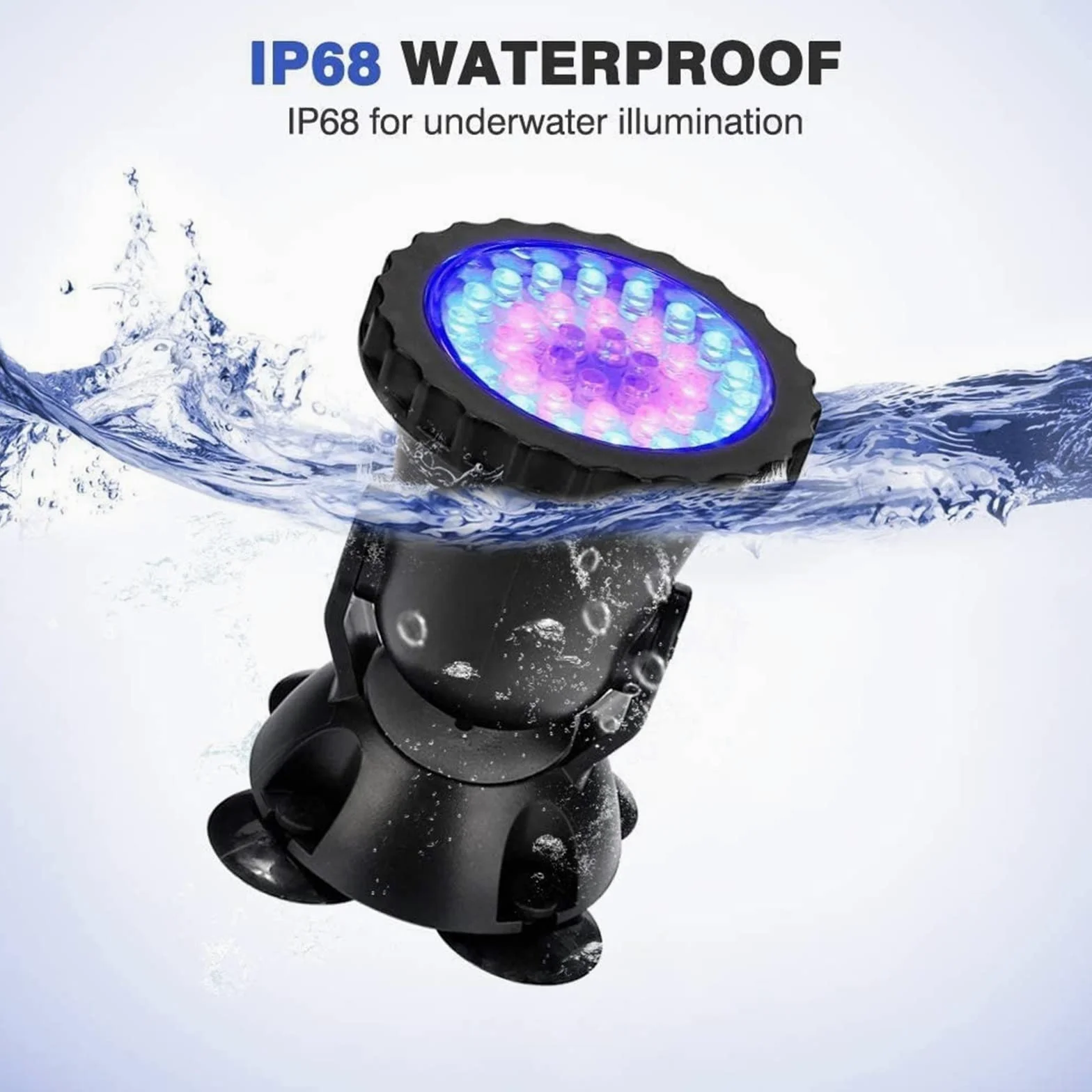 Luci subacquee Impermeabile RGB Luci spot subacquee, DC12V Remoto Control Amphibious Change Color PORTATO Luci sommersi IP68 Lampada a riflettori dell'acquario impermeabile Luci da piscina Luci da lag