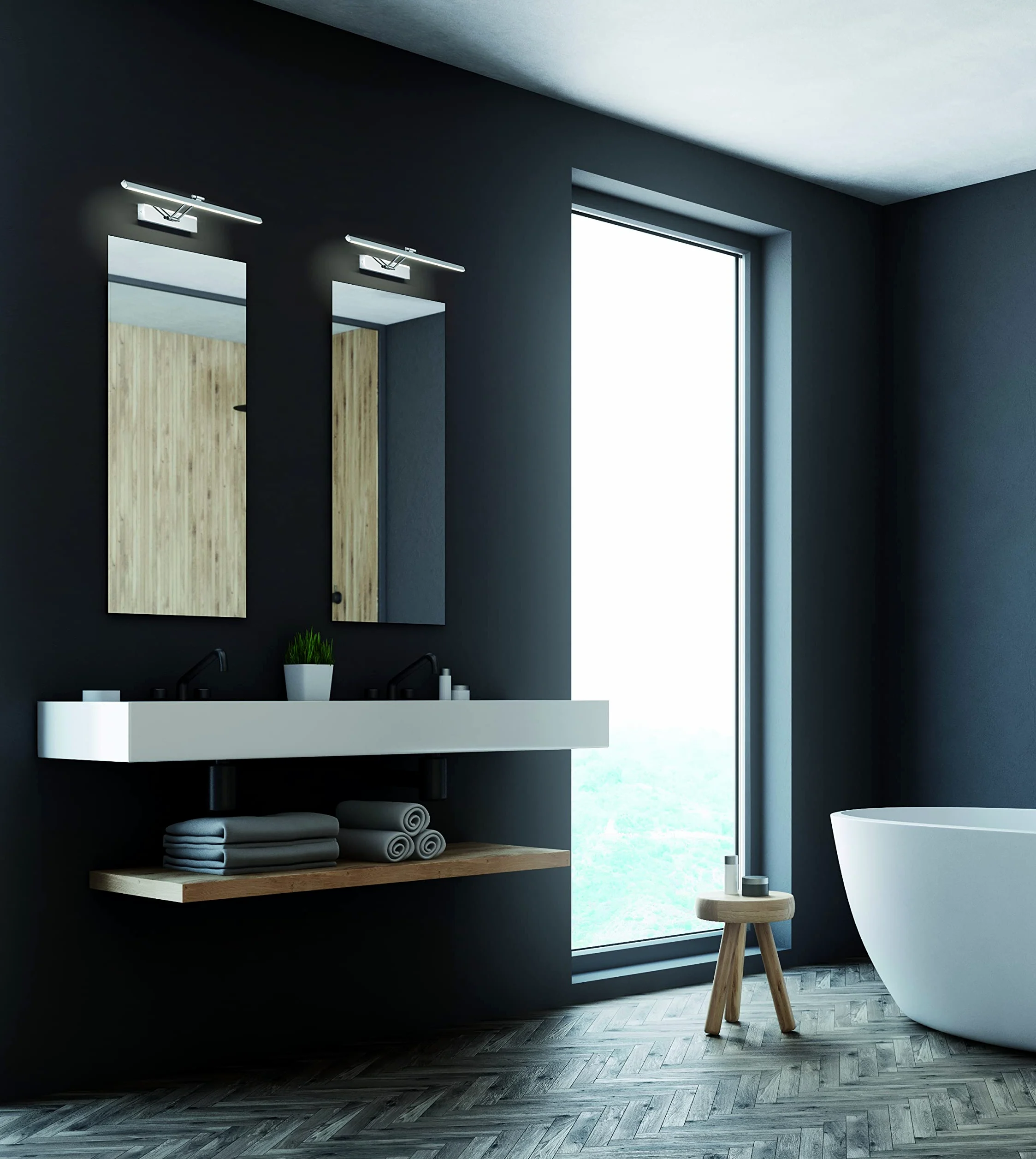 Fischer & Honsel 30127 Luce Bagno Lampada 9W Bianco Caldo Cromato