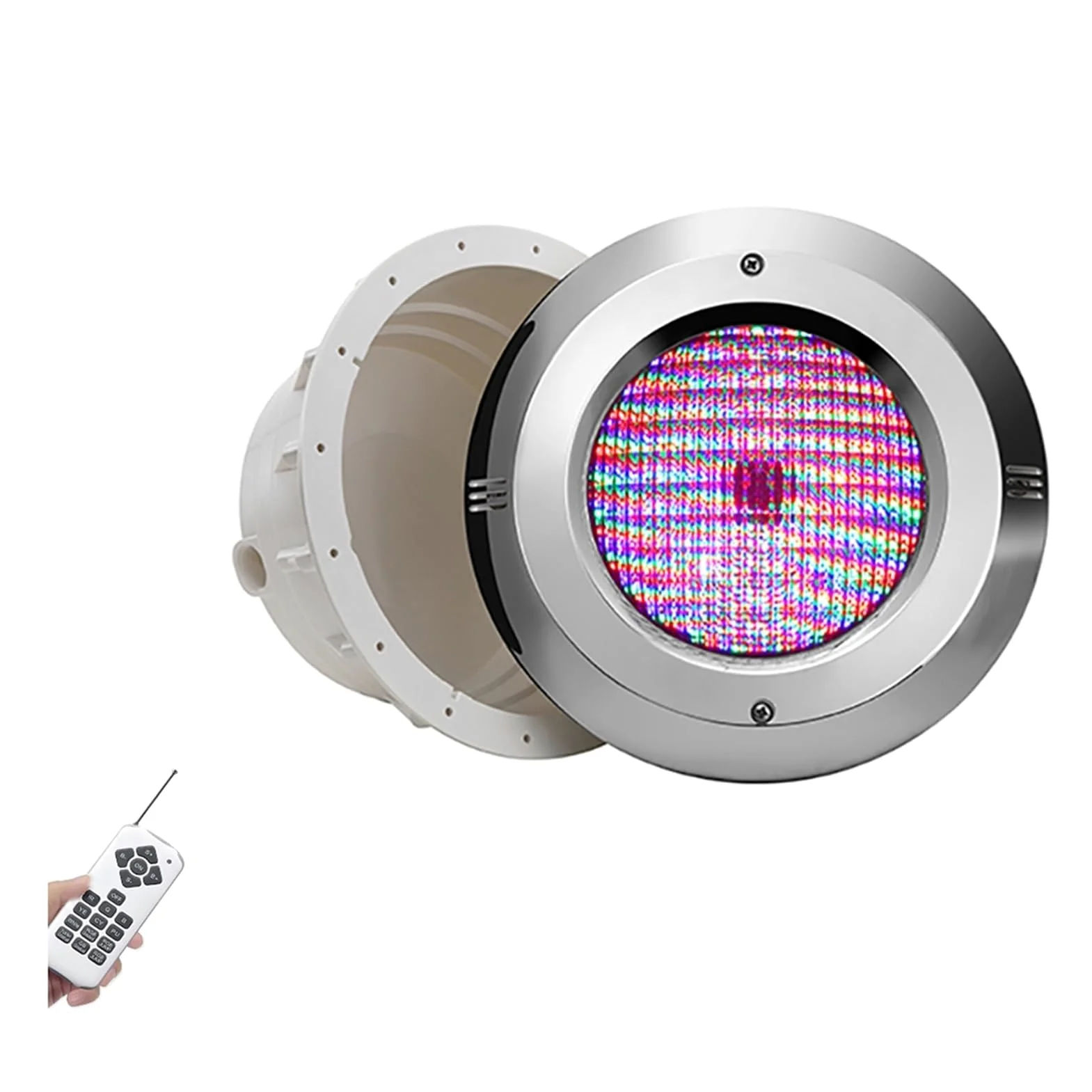 Par 56 RGBW Luce for Piscina con Controllo, AC 12V IP68 Materiale in Acciaio Inossidabile Luce Subacquea (25w)