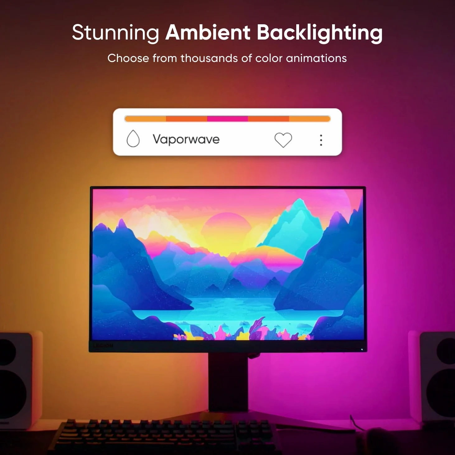 Nanoleaf Striscia luminosa dello specchio dello schermo del PC, retroilluminazione a zigzag RGBIC 2.5M | Smart Trimmable - Striscia luminosa per monitor da 27 a 32", con sincronizzazione musicale, 75 LED, controllo app desktop