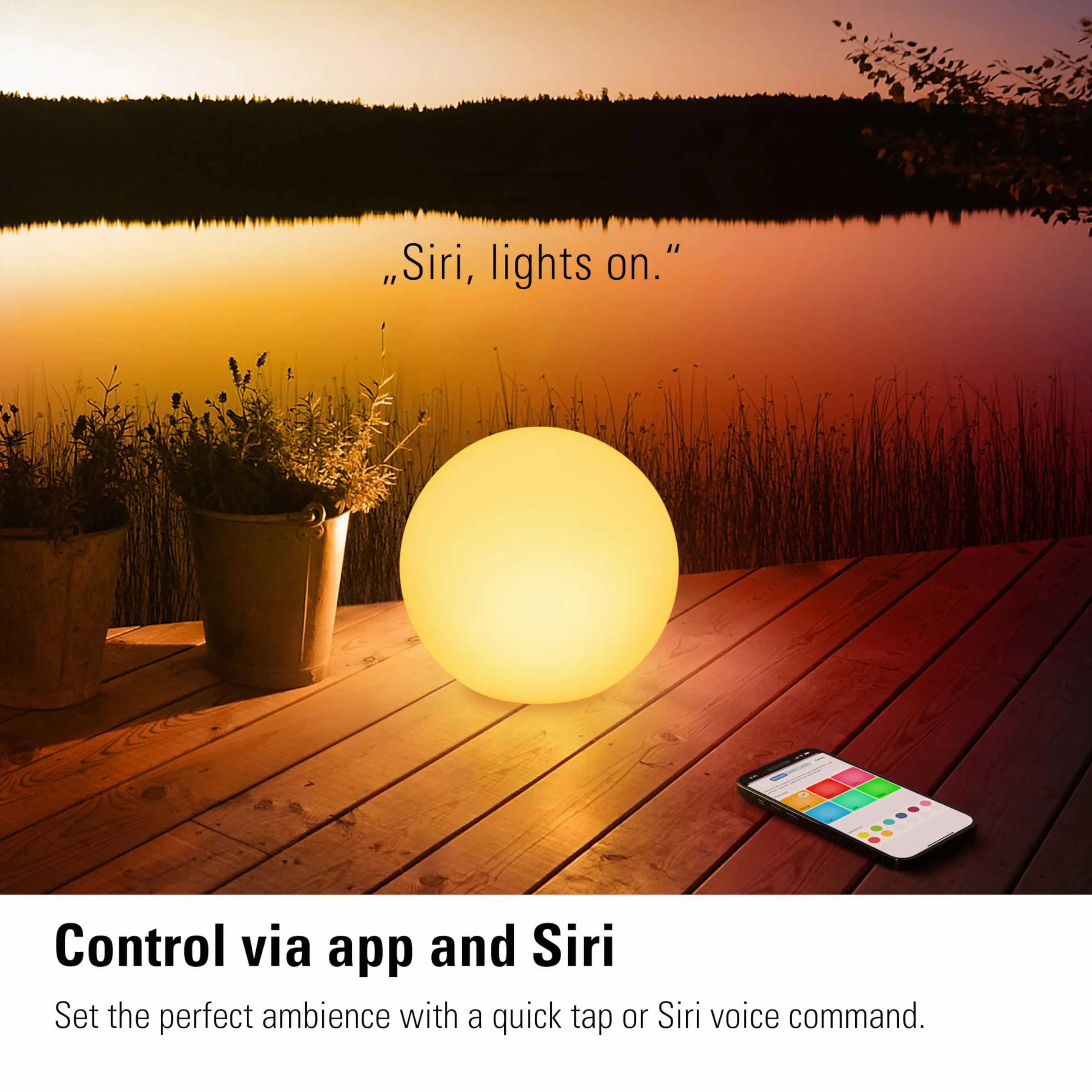EVE Flare - Lampada LED portatile intelligente con tecnologia Apple Home, resistenza all'acqua IP65 e ricarica wireless, Bluetooth & Thread