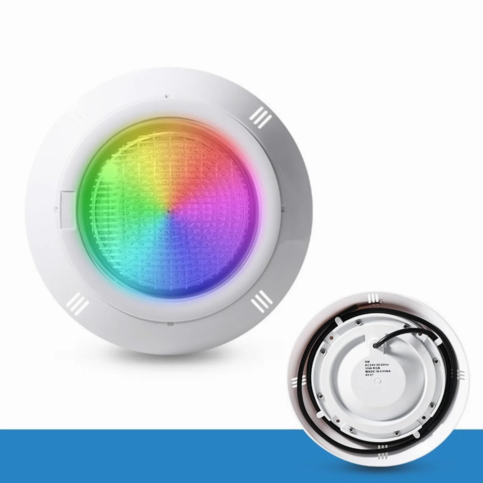 EDEDE Luci Piscina, Luce Subacquea telecomandata Luce for Piscina for Esterni Paesaggio Ip68 Luce for Piscina a LED Colorata a Bassa Tensione 12v Impermeabile(White,45W)
