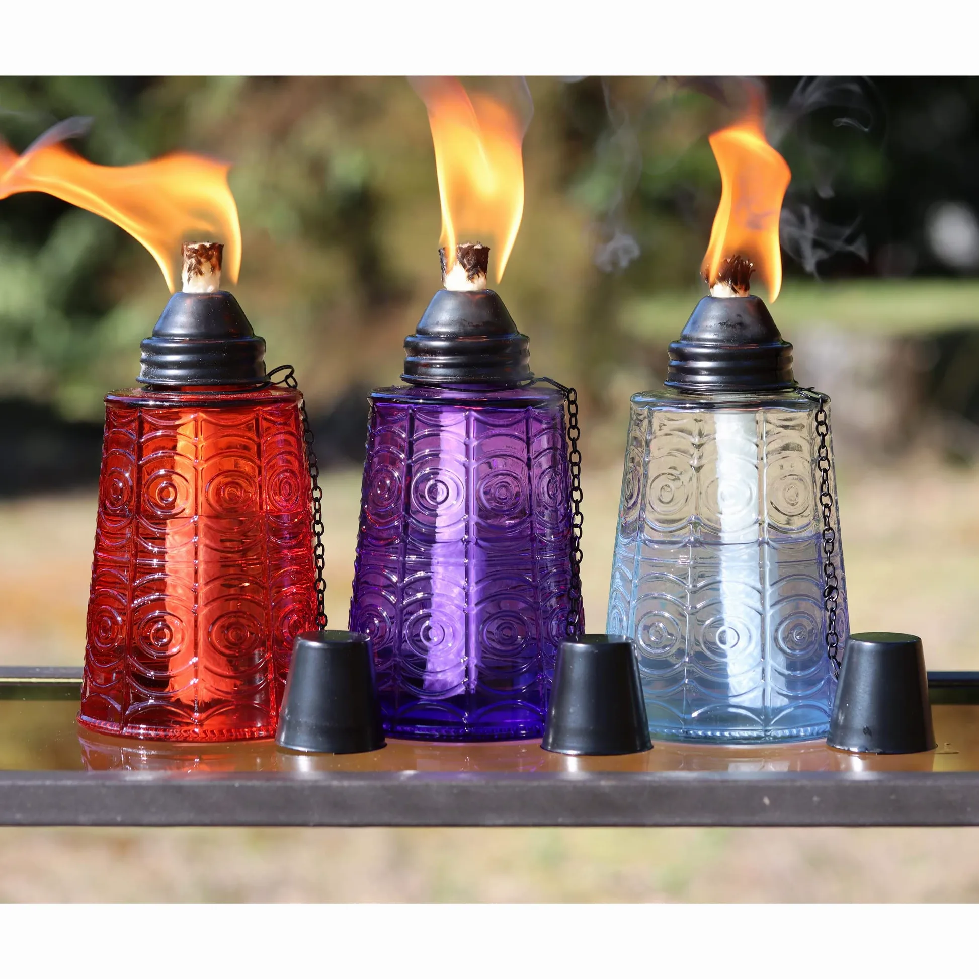 Seraphic Set di 3 torce da tavolo alla citronella per patio esterno, 473,6 g, candele decorative alla citronella, per terrazza esterna, giardino, feste, set da 3 pezzi