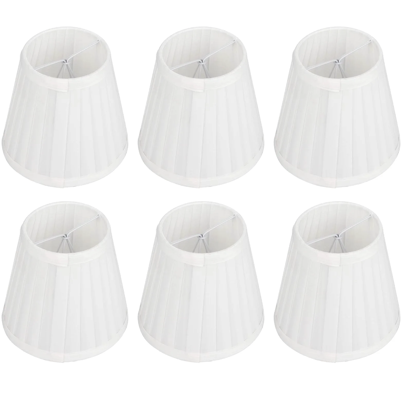 Paralume in Tessuto, Set di 6 Paralume per Lampadario a Barilotto Plissettato, Paralume Piccolo per Lampadine E14, moderna copertura della luce del pendente per Tavolo Lampada Da Parete