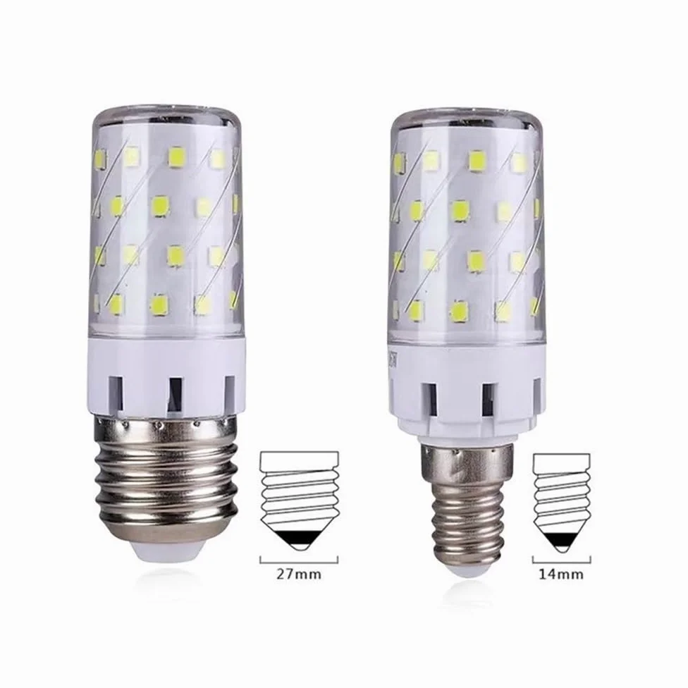 HHF Illuminazione Domestica, Confezione da 20, Lampada a Mais LED AC220V 12W/16W E27/E14 Lampadina a Vite LED Tricolore Luce Calda for Uso Domestico Luce variabile(Tricolour-changing-16W,E27)