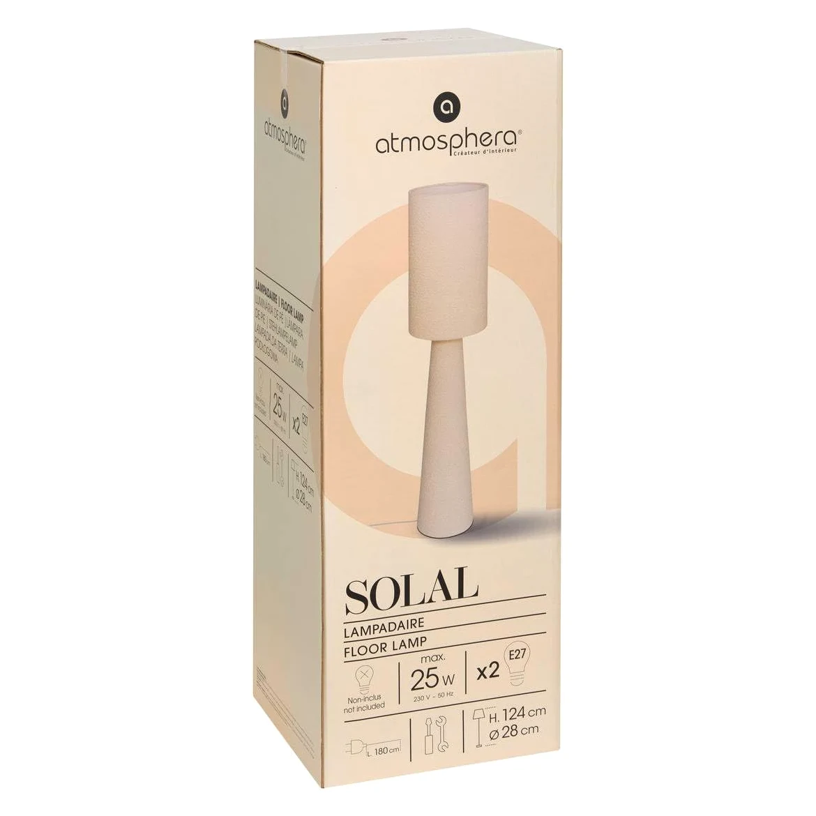 Atmosphera - Lampada da terra diritta settore solale bianco h124 cm
