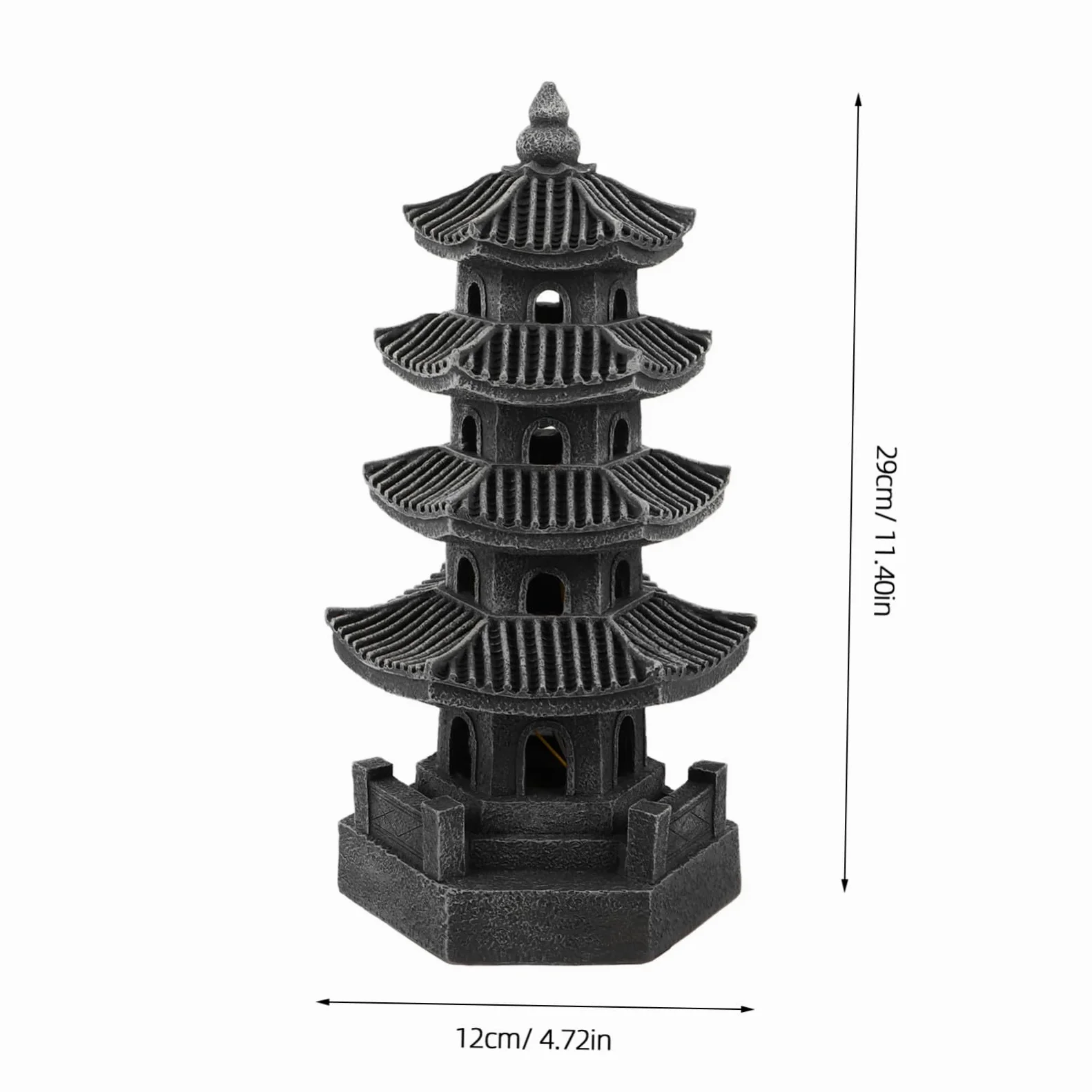 Sosoport Lanterna Solare a Pagoda Giapponese in Resina da Giardino, Decorazione Orientale per Esterni Illuminazione a LED per Vialetti e Patio, Luce Solare da Esterno per Atmosfera Serale