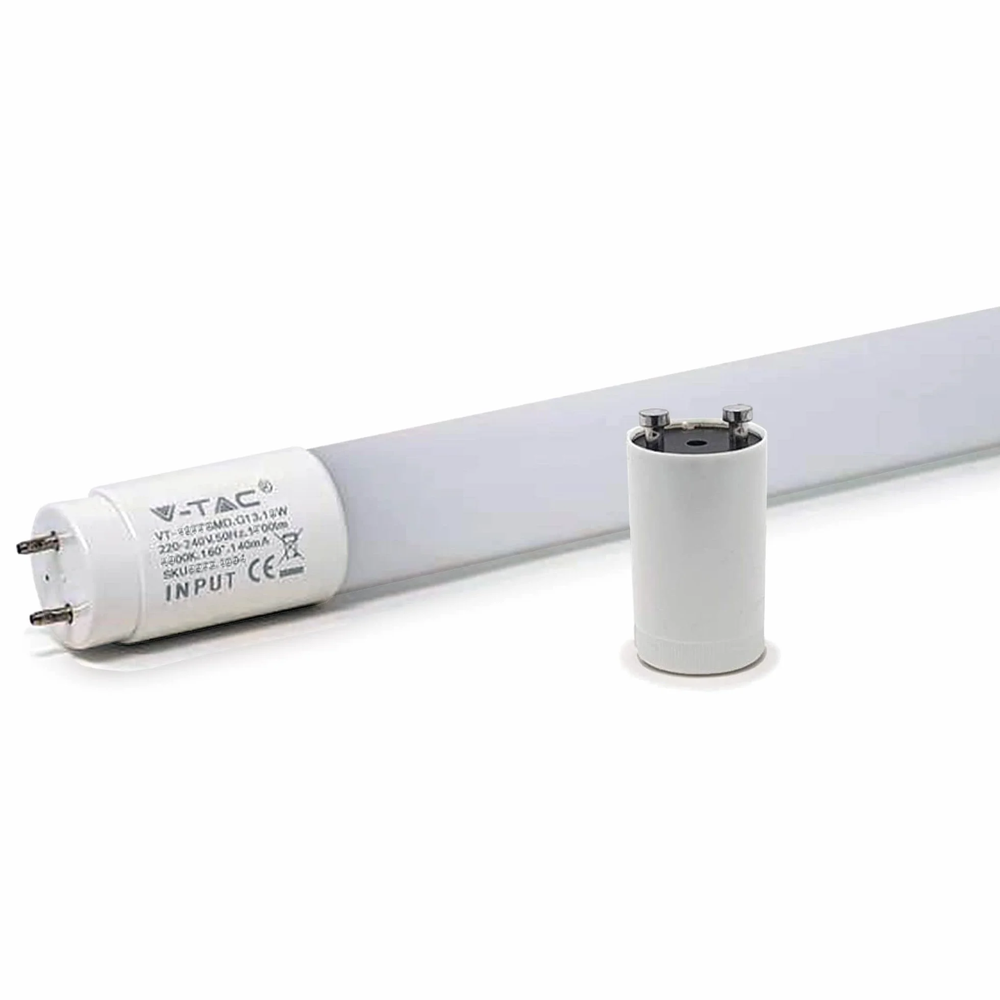 Set – Tubo LED da 120 cm, bianco freddo (6500 K), 1850 lumen, T8, G13-18 W (sostituisce 36 W), con avviatore, tubo fluorescente a LED, 10 pezzi