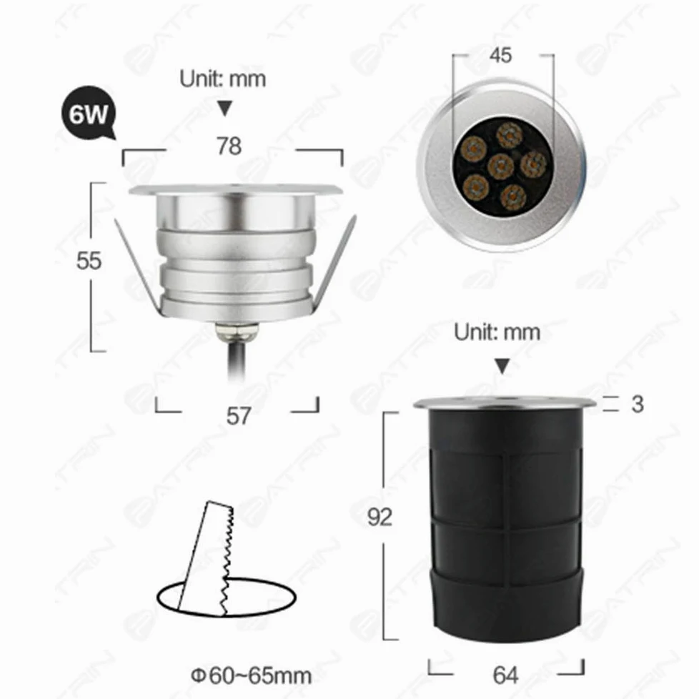 Faretti da Incasso for Esterni Honeycomb antiriflesso Bassa tensione 24V luci da terra for esterno IP67 impermeabile Faretto da terra Segnapasso a LED terrazza Pavimento di legno prato decorazio