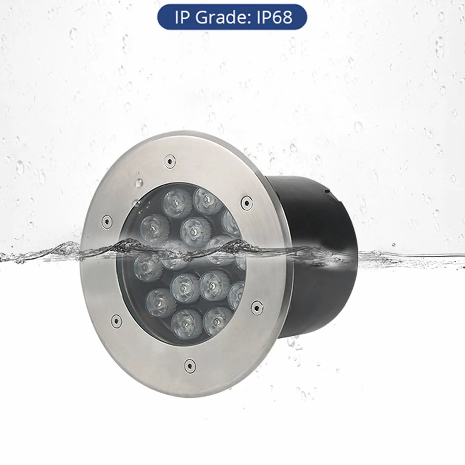 Luci di fontana subacquea LED 2Pack IP68 impermeabile 24V incorporato 3w luci piscina in acciaio inox (Natural)