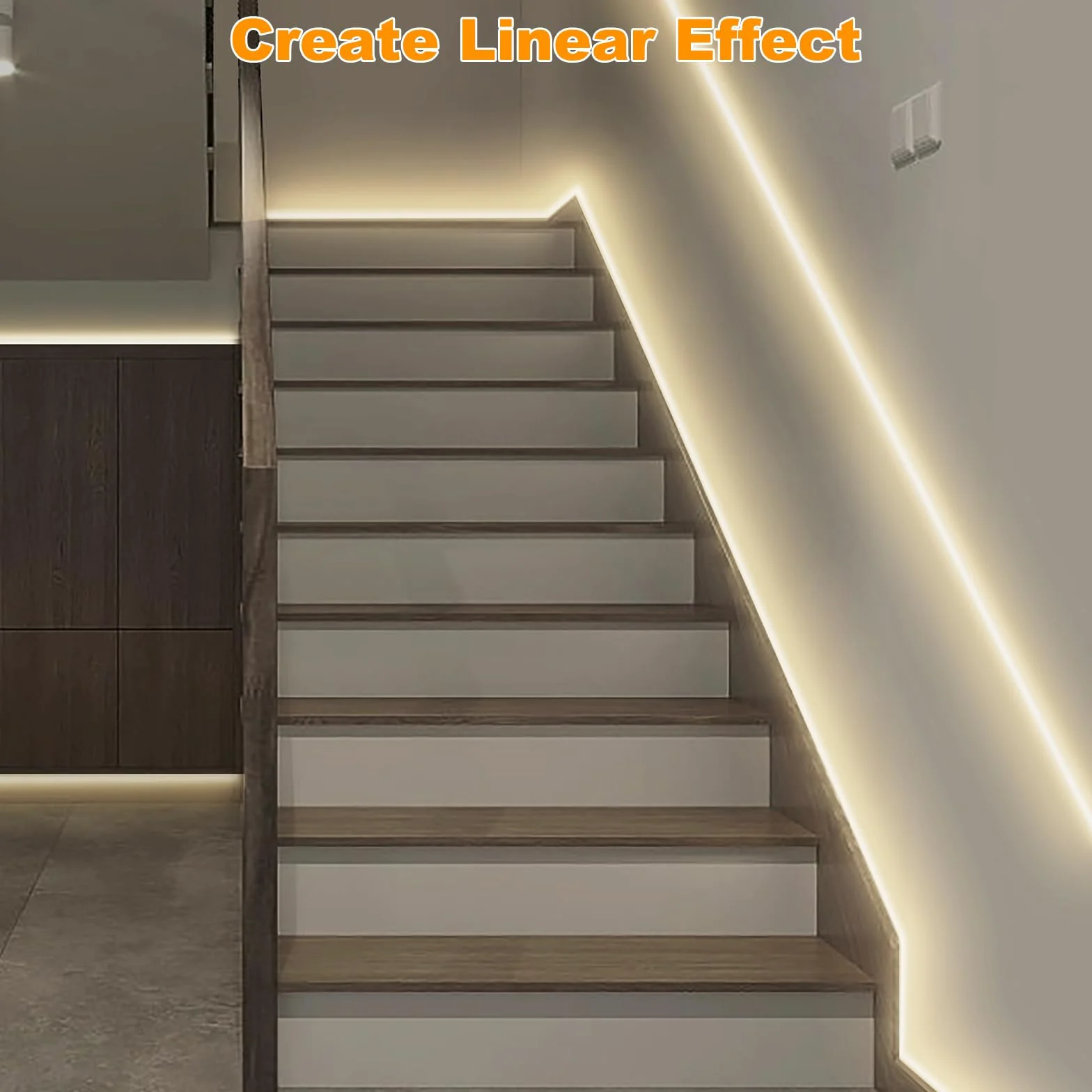 Tatazone Smart - Striscia LED COB bianca con telecomando, 3000 K, luce bianca calda, WiFi, compatibile con Alexa Google, luci LED dimmerabili per interni, per armadietti, stanze, 2 rotoli da 5 m