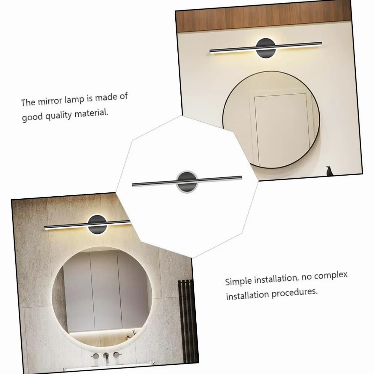 TEHAUX Lampada LED Specchio Bagno Luce da Muro in Alluminio e Ferro per Bagno Luci a Specchio Installazione Orizzontale o Verticale