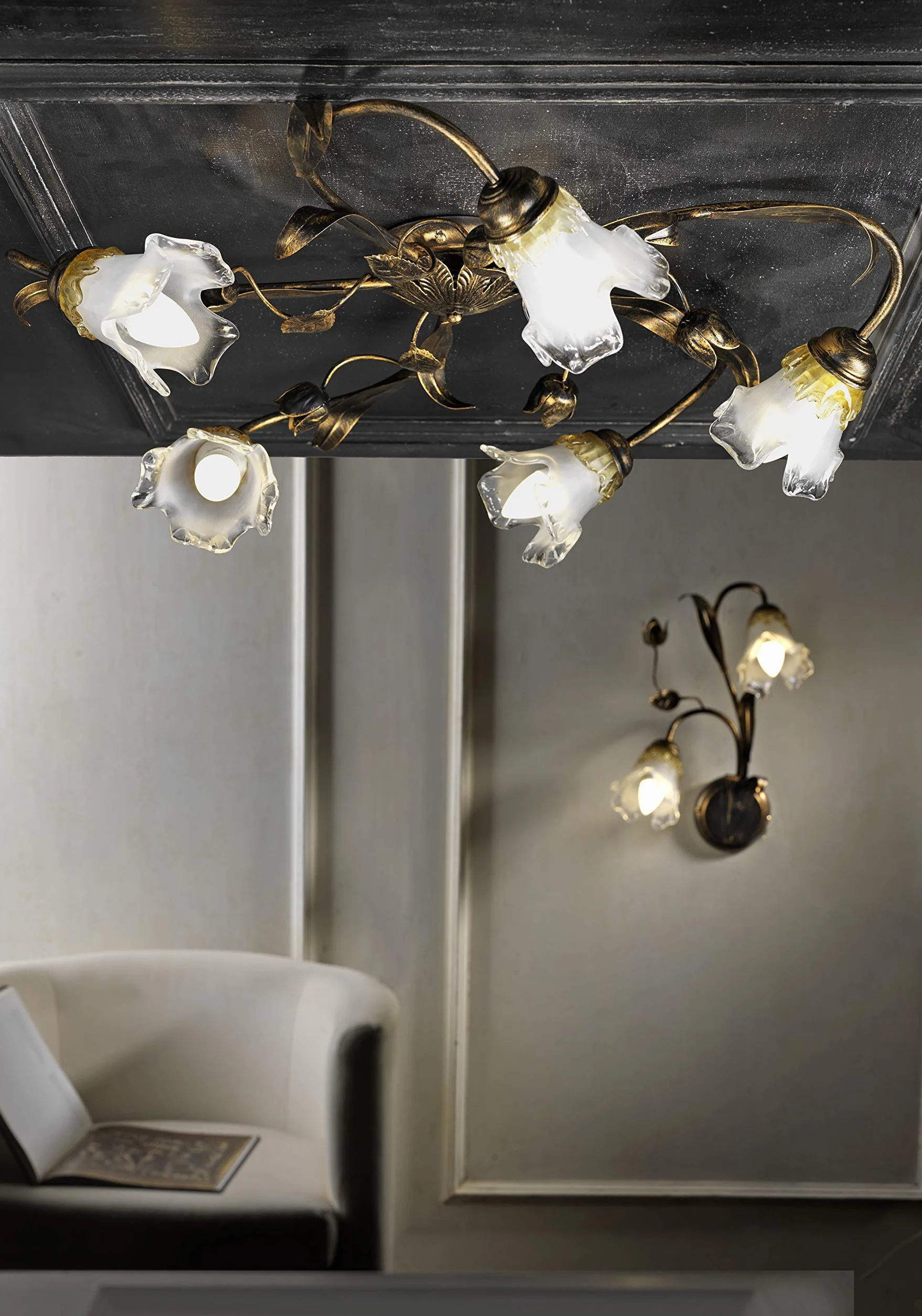 ONLI Lampadario Arianna 2 luci Bronzo
