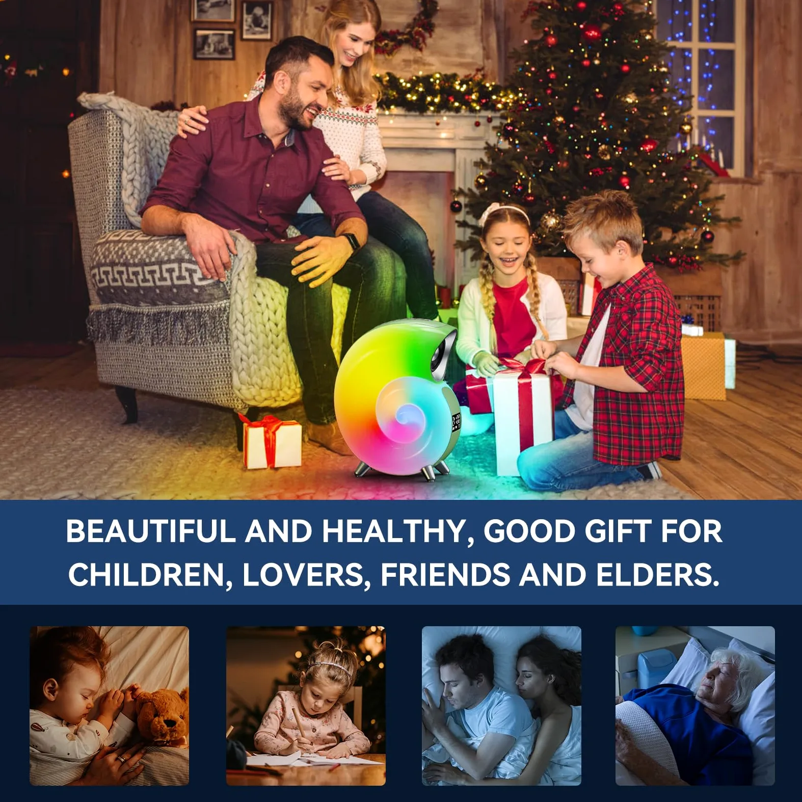 Euakee Wake Up Light, Sveglia Luce LED Intelligente, Lampada da tavolo intelligente, Intelligente Lampada da Comodino con Bluetooth Musica 16 Milioni di Colori Per Adulti & Bambini (Blu)