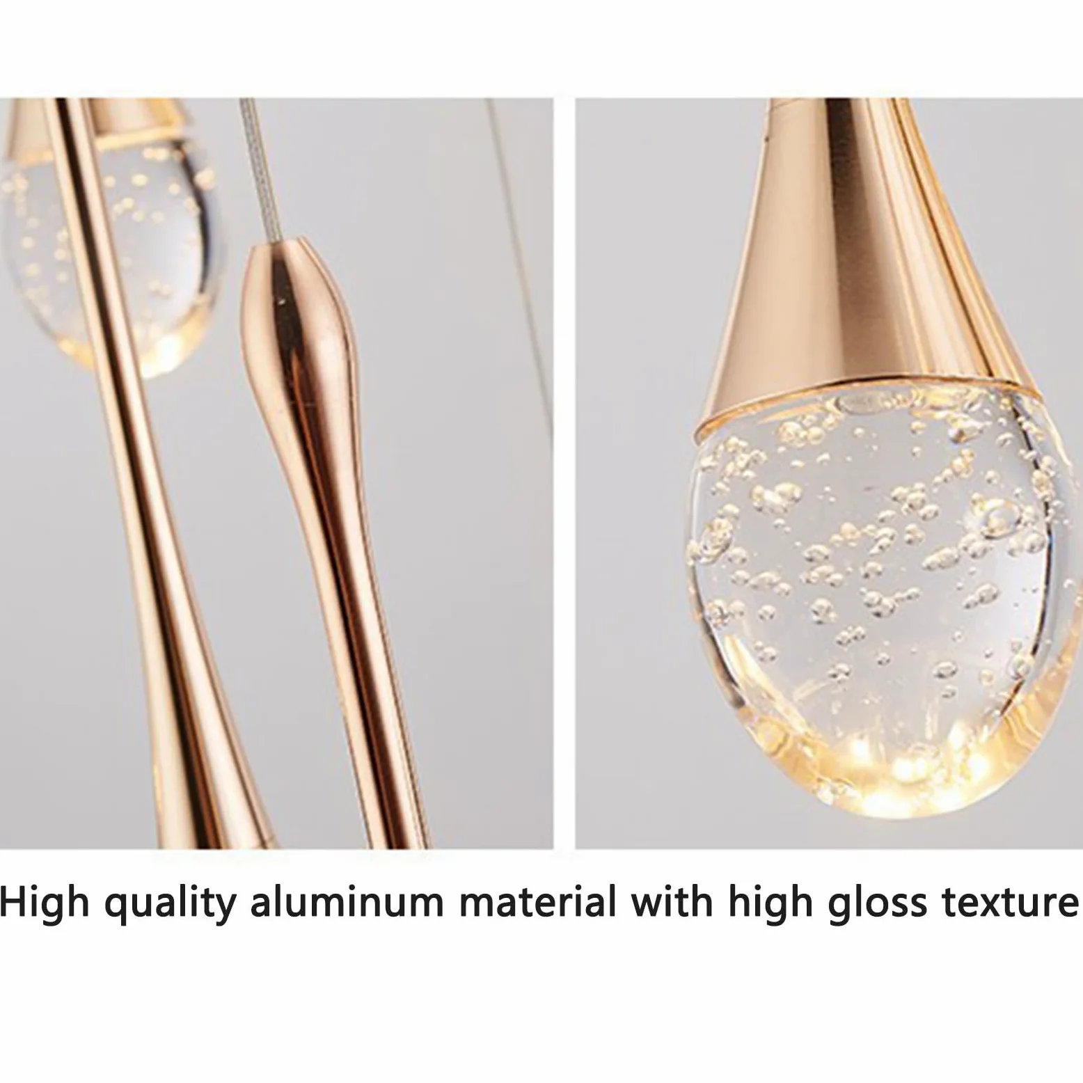 Lampadario a LED Moderno a Forma di Goccia d'Acqua per Villa, Lampada Lunga Duplex, 8 Teste