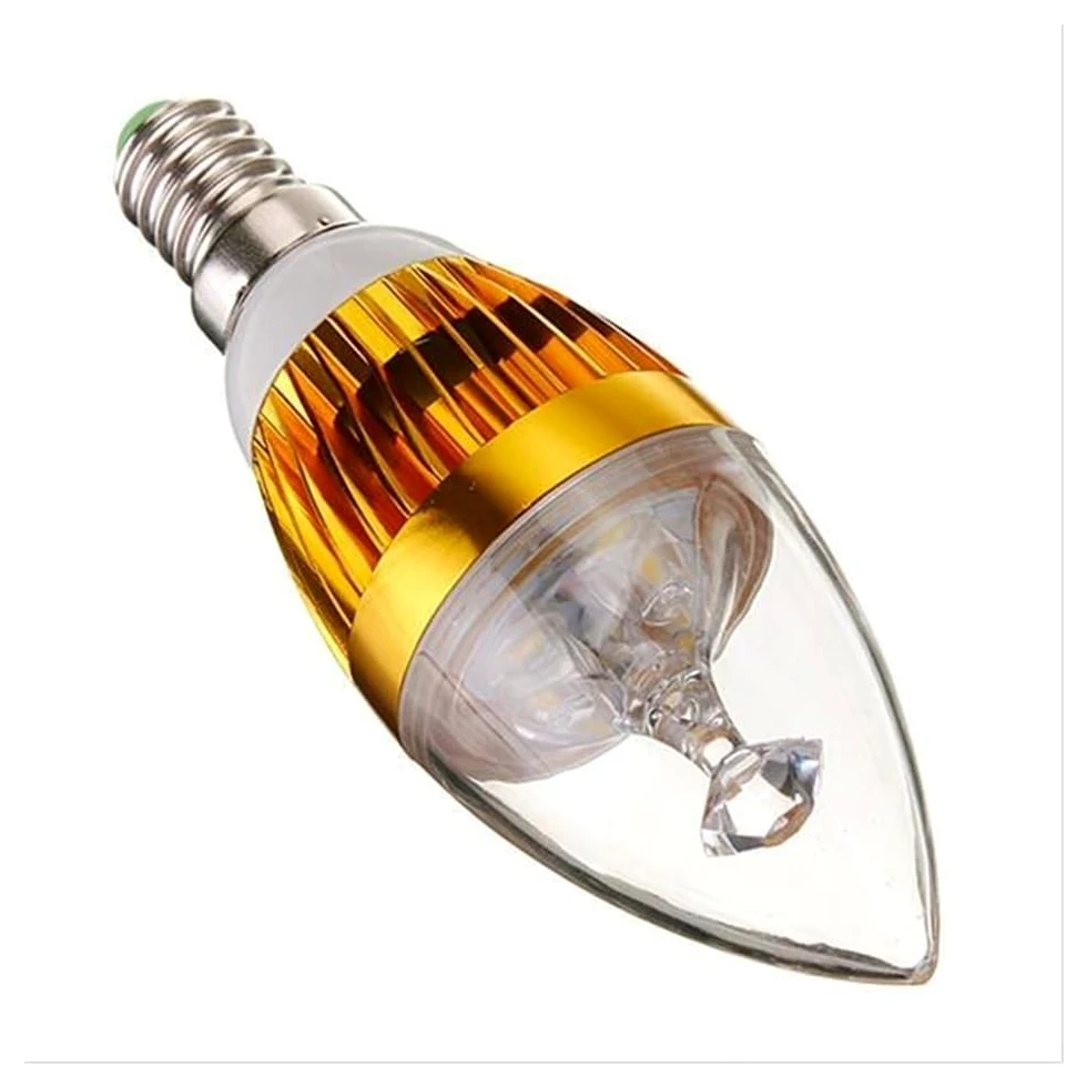 Fengyan Bulbi Domestici 50pcs / lot. AC85-265V 6W E14. Lampadina a candela a vite 3x2w Lampadina a candela a LED for interni caldo super puro bianco ( Colore : Gold shell , Dimensione : Blanc )