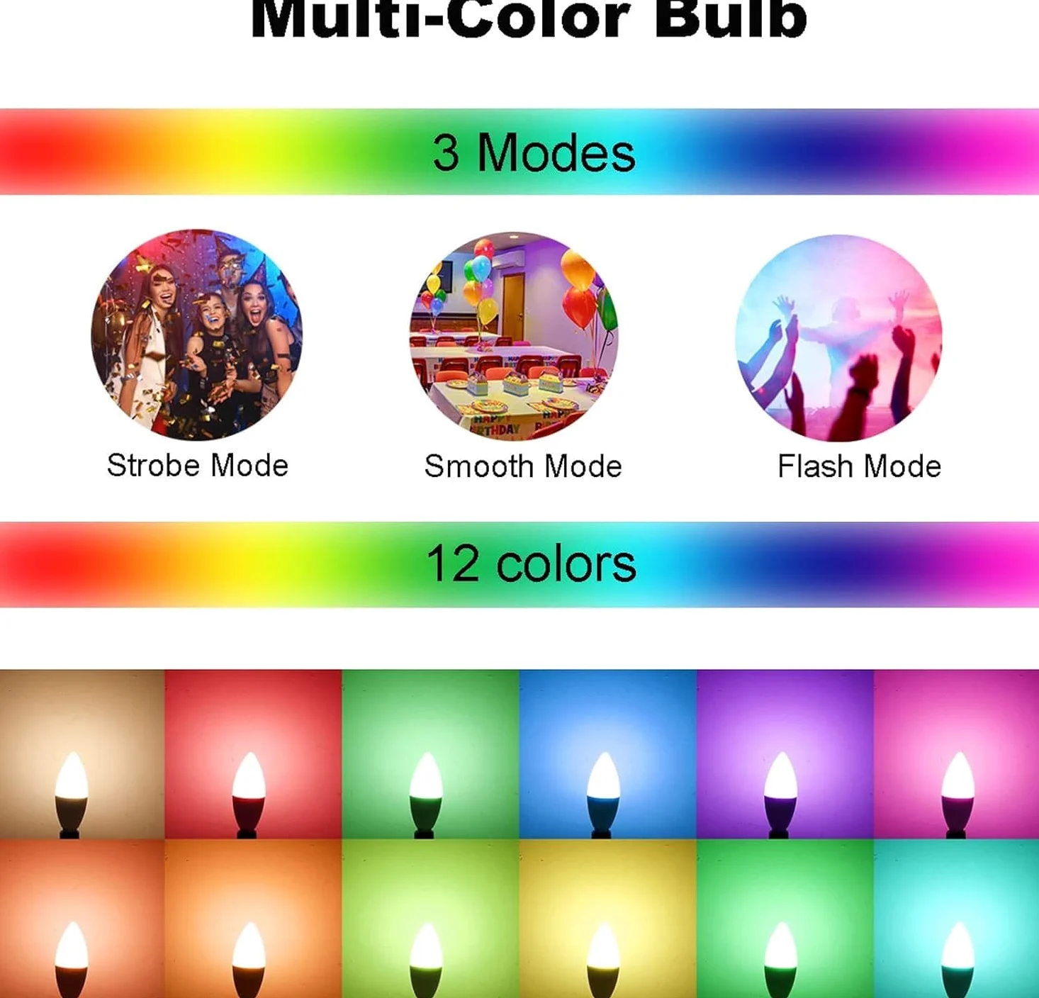 ChangM Lampadina LED Cambia Colore, Lampadina a Candela, RGB Dimmerabile E14 Candela Led con Telecomando, 5W (sostituisce 40W) Bianco Freddo 5700K, Confezione da 10