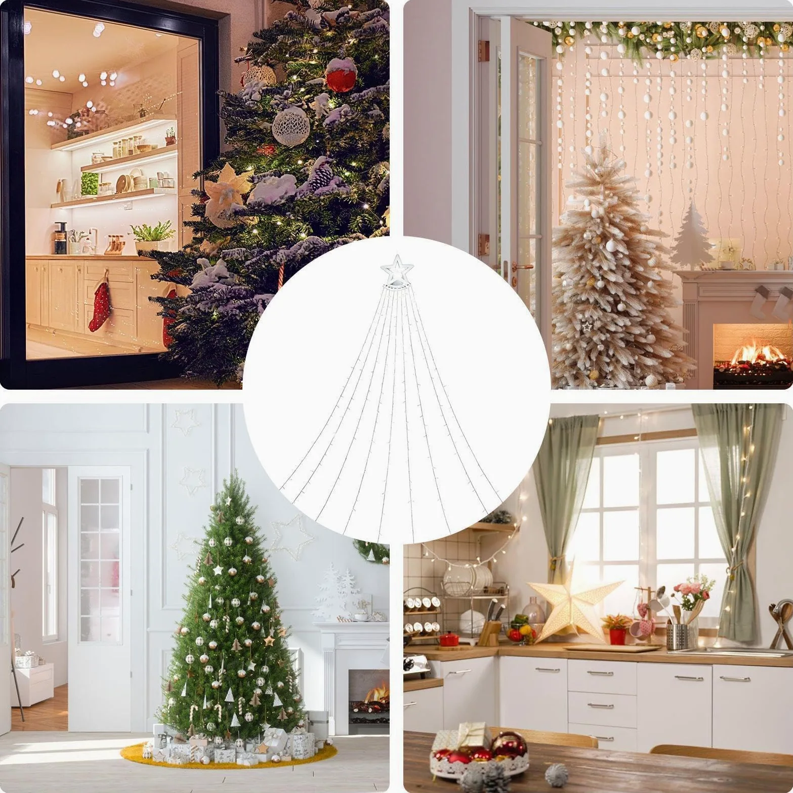 Guirnalda Solar Navidad 3.35 m Robusta - Luces LED impermeabili Outdoor Ho