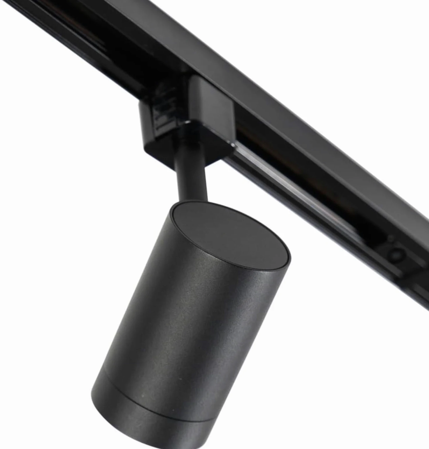 GrecoShop Sistema Binario Monofase 10 Faretti GU10 50W con Lampadine Incluse, Orientabili, Alluminio Nero 500 cm – Illuminazione Moderna per Cucina, Soggiorno, Ufficio e Spazi Aperti