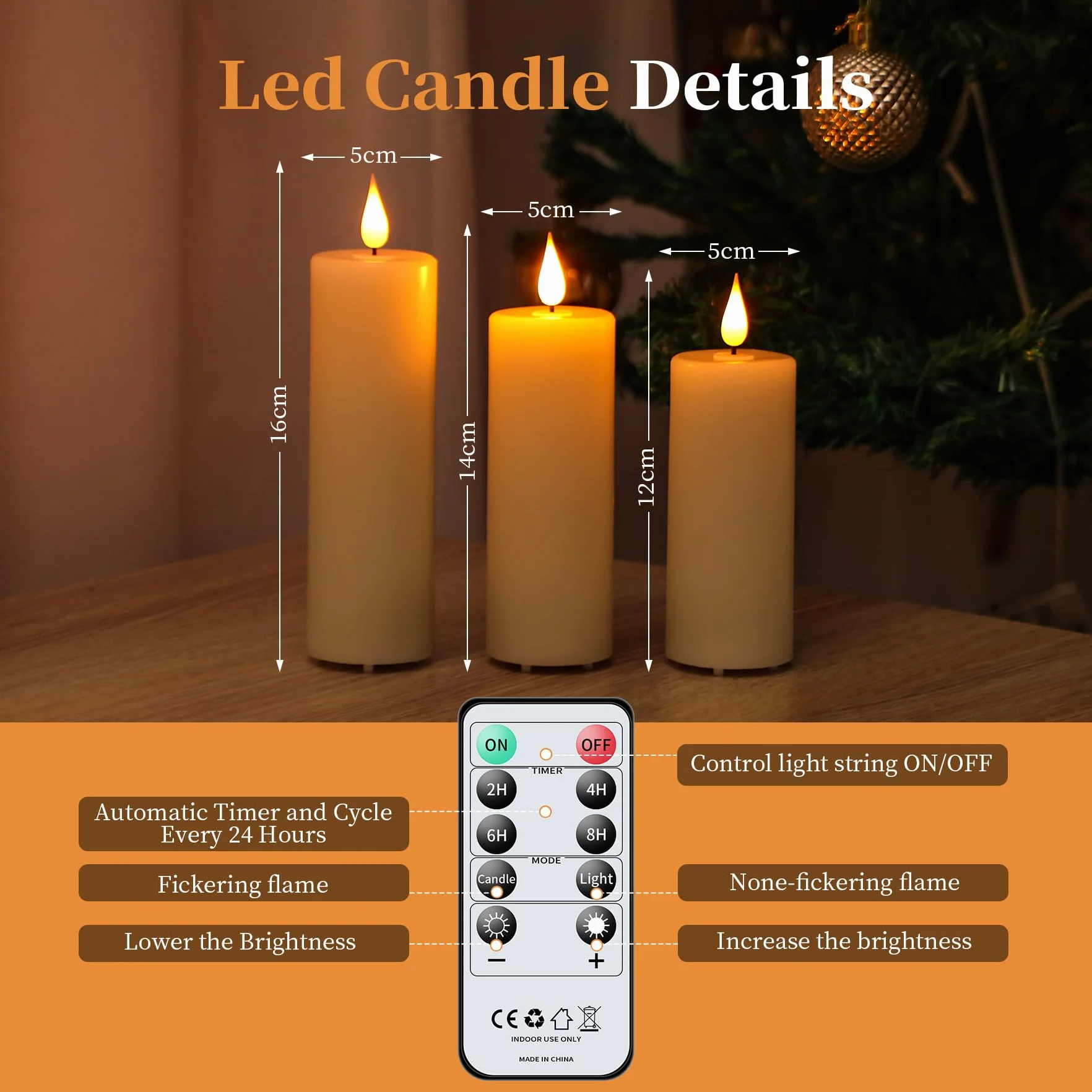 Forever Speed Candele LED Ricaricabili 6 Pezzi con Telecomando (12cm/14cm/16cm) Dimmerabile Candele Senza Fiamma con Cavo USB Flameless Candele per Decorazione per Feste, Matrimonio