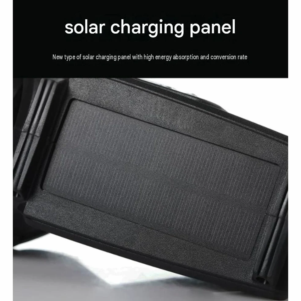 Torcia per solare P50 LED 4500mAh Ricaricabile Esterno Torcia(Black large 29 * 12.5 * 11.4cm) | P50 LED , 1100lm luminosità, 4500mAh, ricarica per solare rapida, ideale per esterno