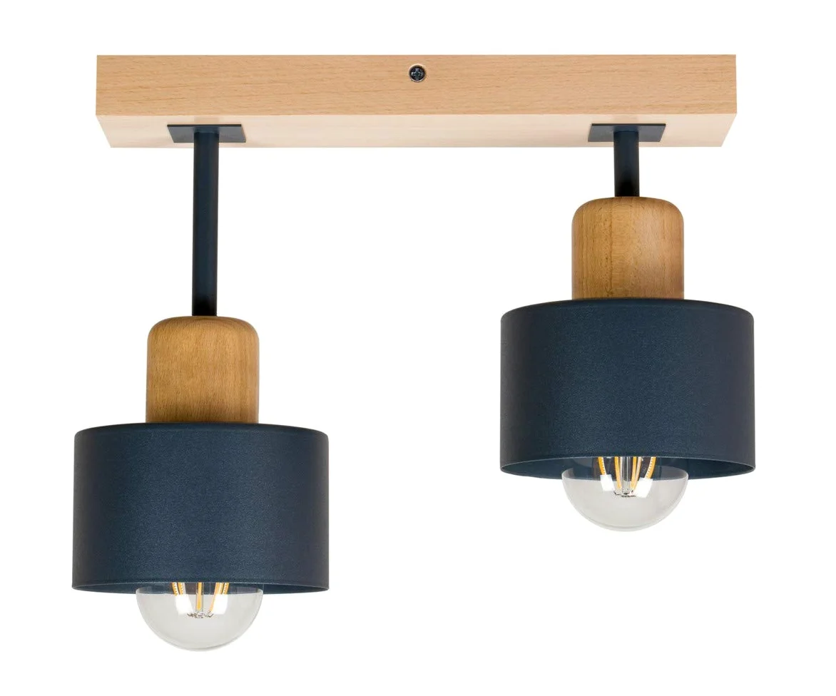 Lampada A Sospensione 2 Luci Lampada Da Soffitto LED Lampadario In Legno E Metallo Compatibile Con E27 Per Soggiorno Camera Da Letto Cucina AN30x7BU