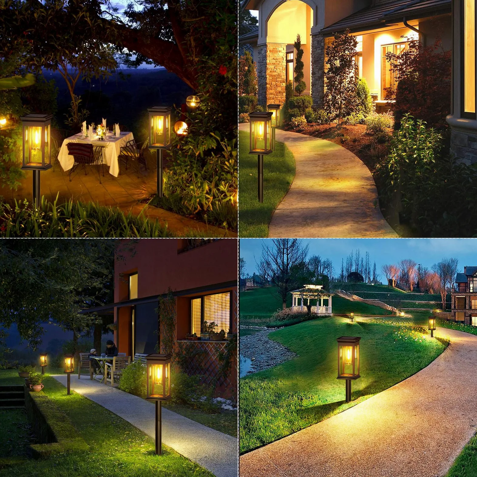 Chedin 6 lampade solari per esterni da giardino, impermeabili, illuminazione per esterni, luci solari a LED, luci da giardino, balconi, giardini, sentieri, prati
