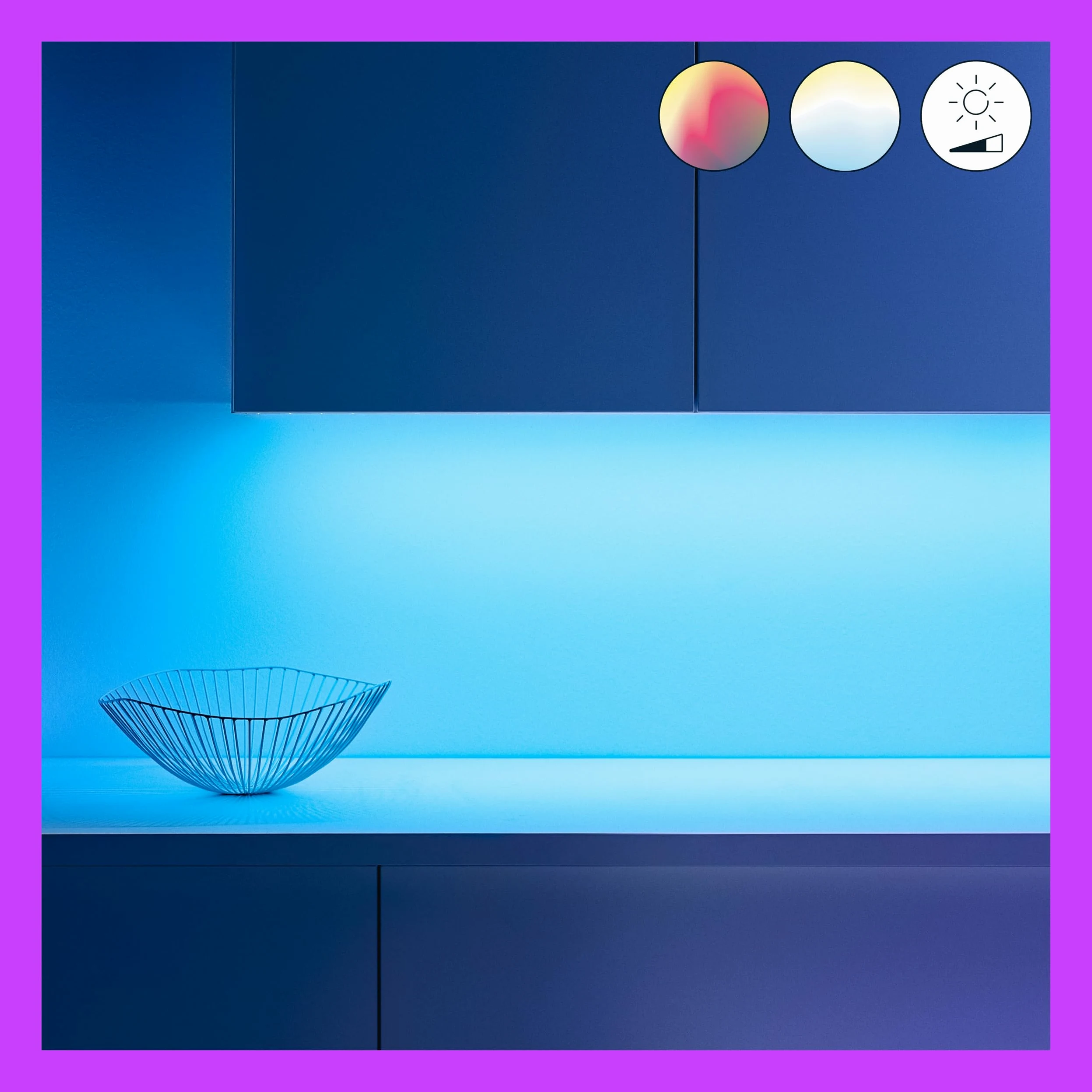 WiZ Striscia LED da 8 metri, luce bianca e colorata, con cavo di alimentazione, illuminazione LED intelligente, WiFi
