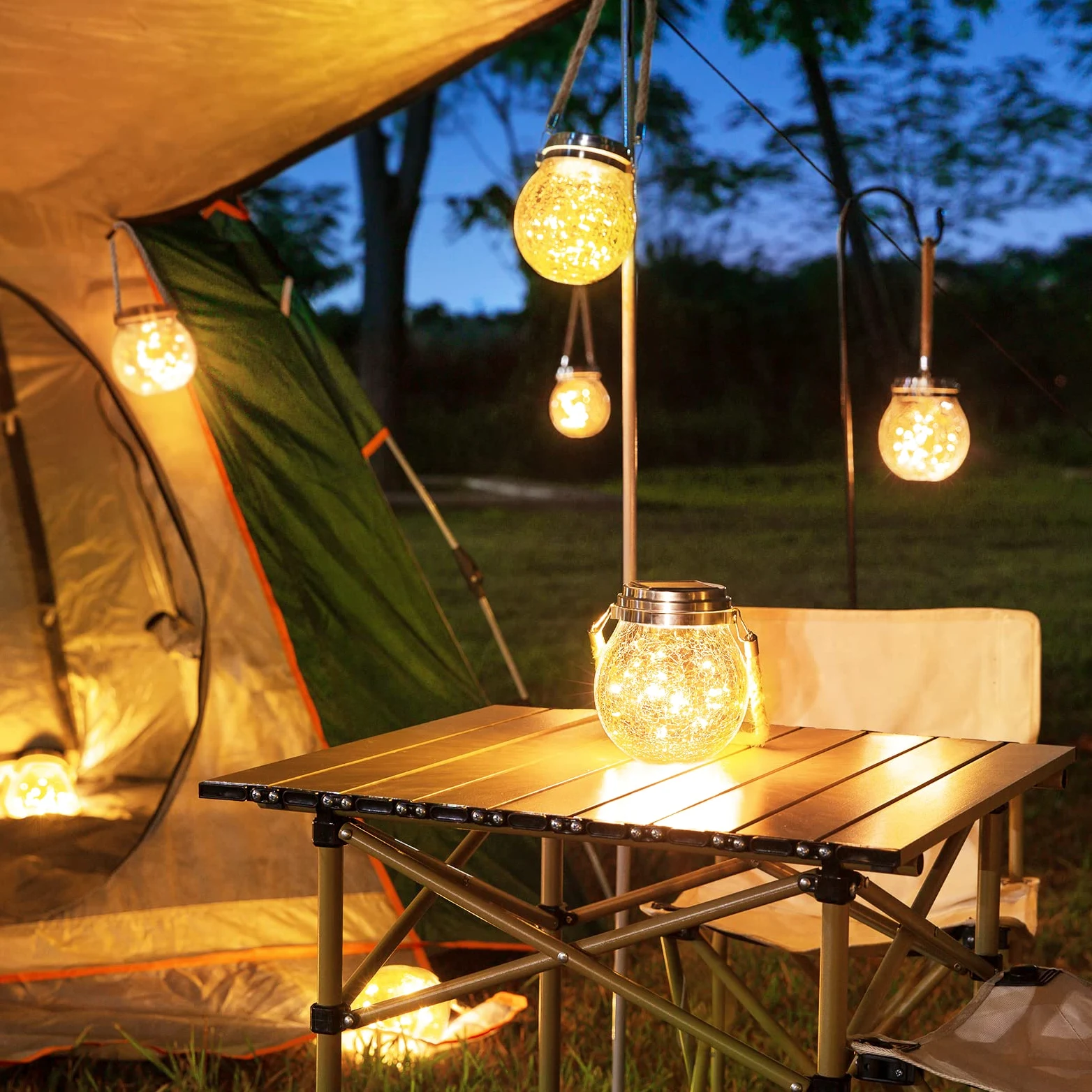 Lanterna solare, confezione da 2 lanterne da esterno con 30 LED impermeabili, decorazione da giardino, patio, luci solari decorative per esterni, cortile, esterni, luce calda