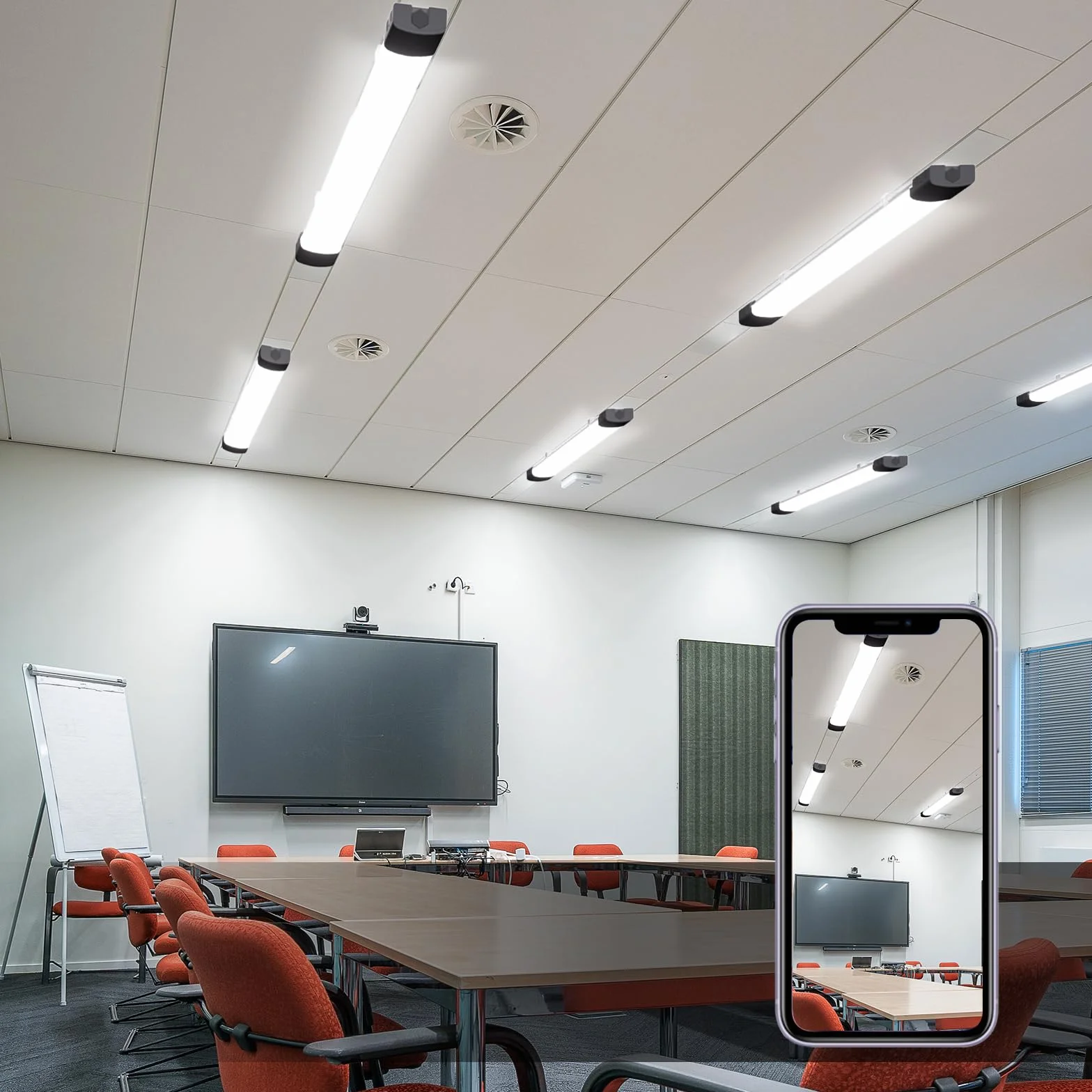 Modlicht Plafoniera LED Lineare da Soffitto 120CM 36W, Lampada Rettangolare 3960 Lumen Impermeabile IP65 per Parete, Garage, Negozio, Ufficio - Tubo LED - Luce 5000K Bianco Freddo, Nero