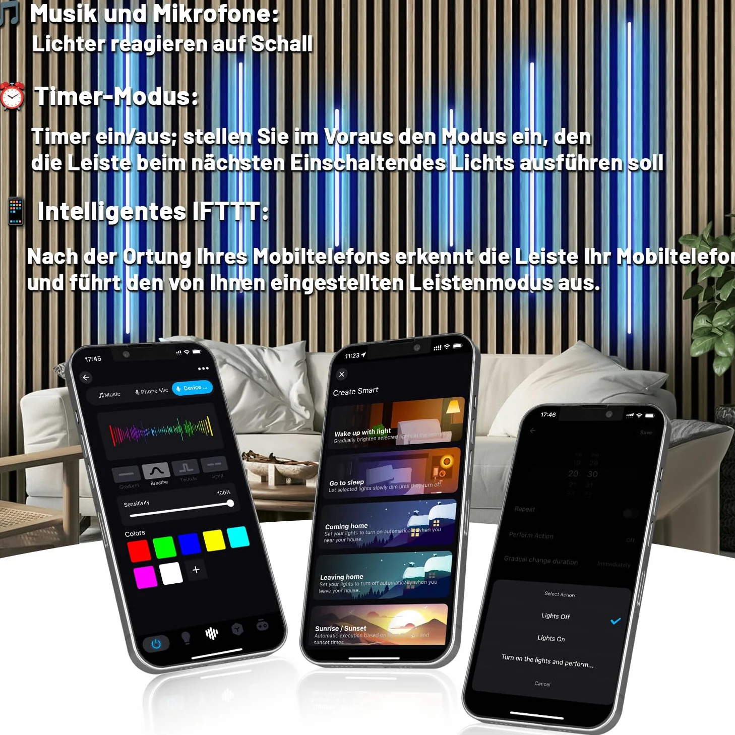 LICHASER 6 Nero Incasso LED Striscia per Pannelli Fonoassorbenti, WiFi Profilo Alluminio per Strisce LED Compatibile con Alexa, Bianca Calda Autoadesiva per Pannelli Acustici (2*32+2*40+2*60 cm)