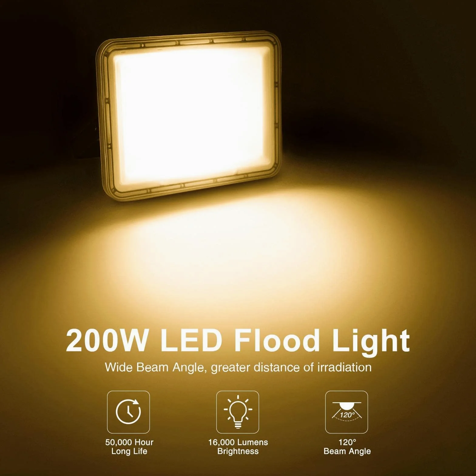 Proiettore LED da 100 W per Esterni, Proiettore Impermeabile Ip67, Faretto Industriale di Sicurezza, Proiettore per Esterni, Lampada da Parete da Lavoro per Cortile, Giar,