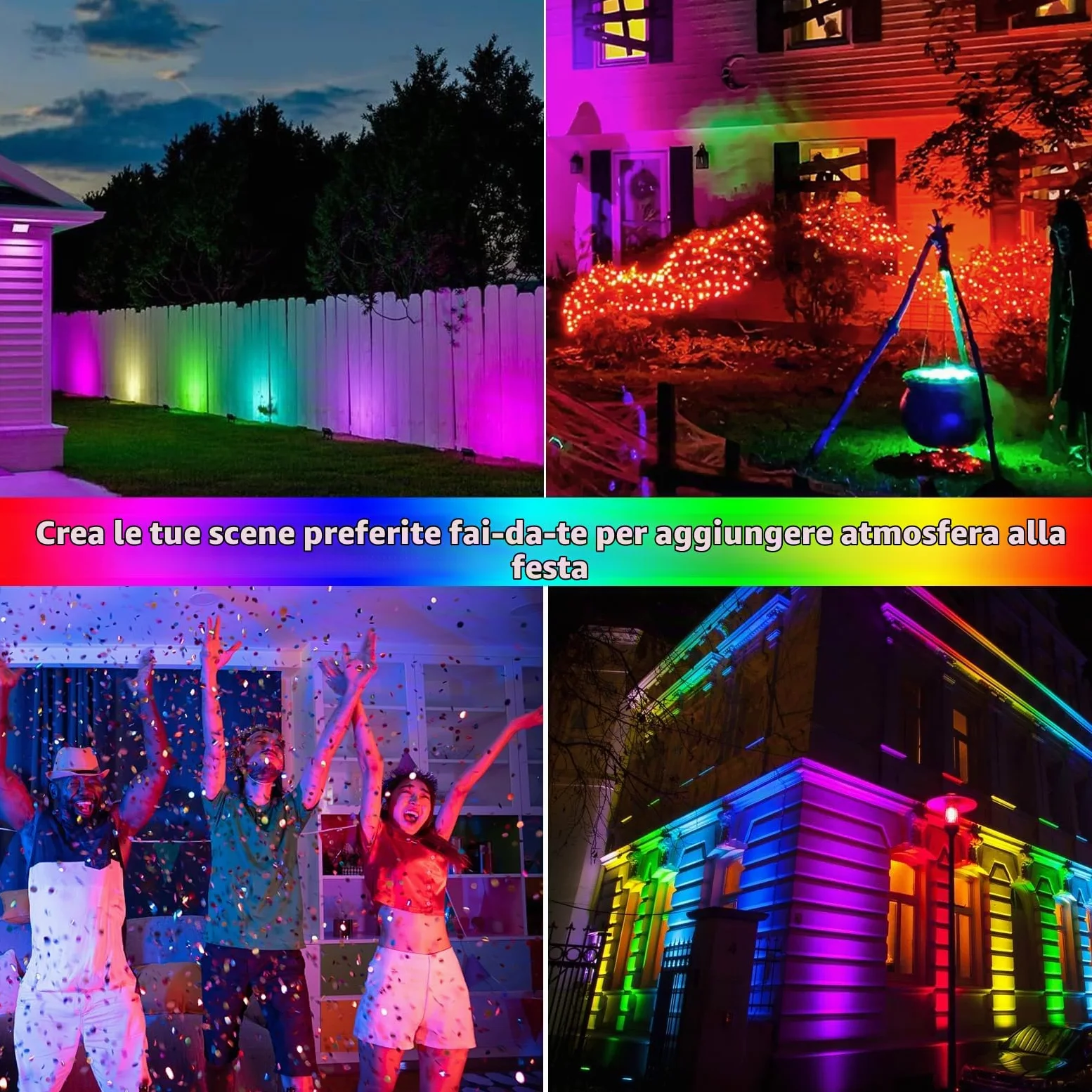 Faretto LED RGB Esterno 200W, Indmird 2 Pezzi Faro LED RGB con Telecomando IP66 Impermeabile Proiettori LED RGB, Faretti RGB 16 Colori 4 Modalità Luce d'Atmosfera RGB per Halloween, Feste, Giardino