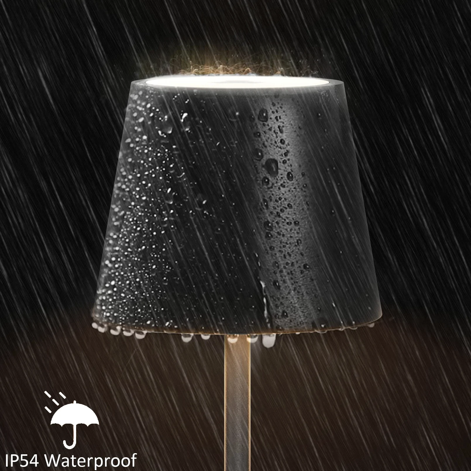 K-Bright 2 pezzi Dimmerabile LED Lampada da tavolo senza fili, Ricaricabile Luce calda Colore e Dimmerazione RGB Impermeabile IP54, scrivania Illuminazione per interni per esterni Nero