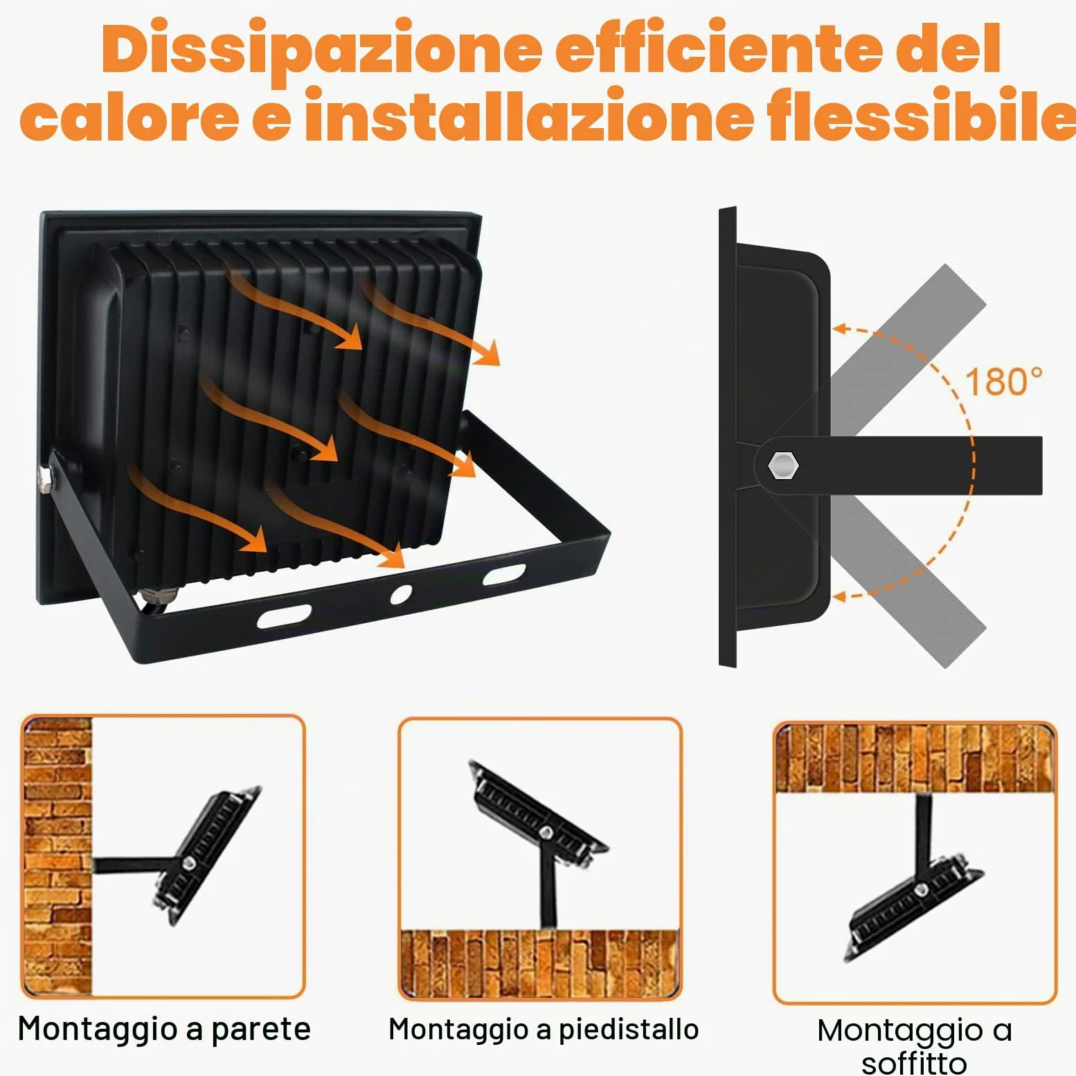 Faretto LED da Esterno 100W, 2 Pezzi 10000LM Faro LED con Spina, Proiettori Led Esterno Impermeabile IP66, Bianco Freddo 6500k Fari di Sicurezza Per Giardino Cortile Corridoio Garage