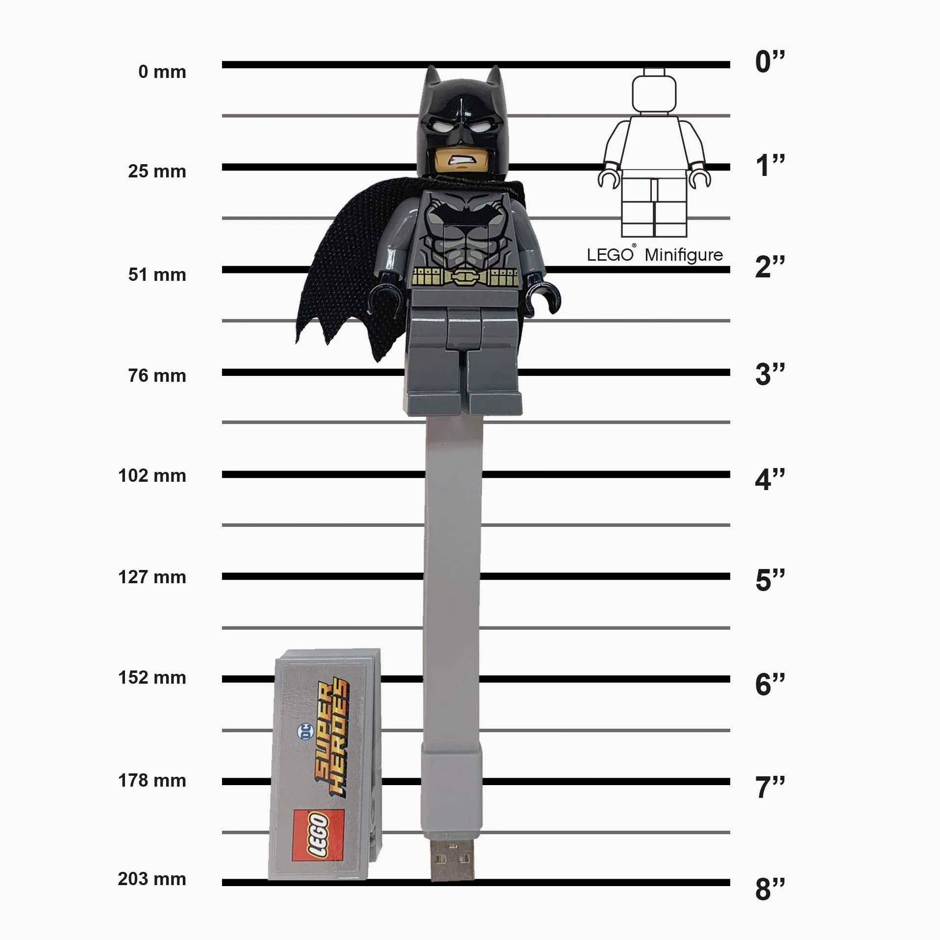 IQ LEGO DC Super Heroes Batman - Luce USB del libro (CL20) | Alimentazione a batteria o USB