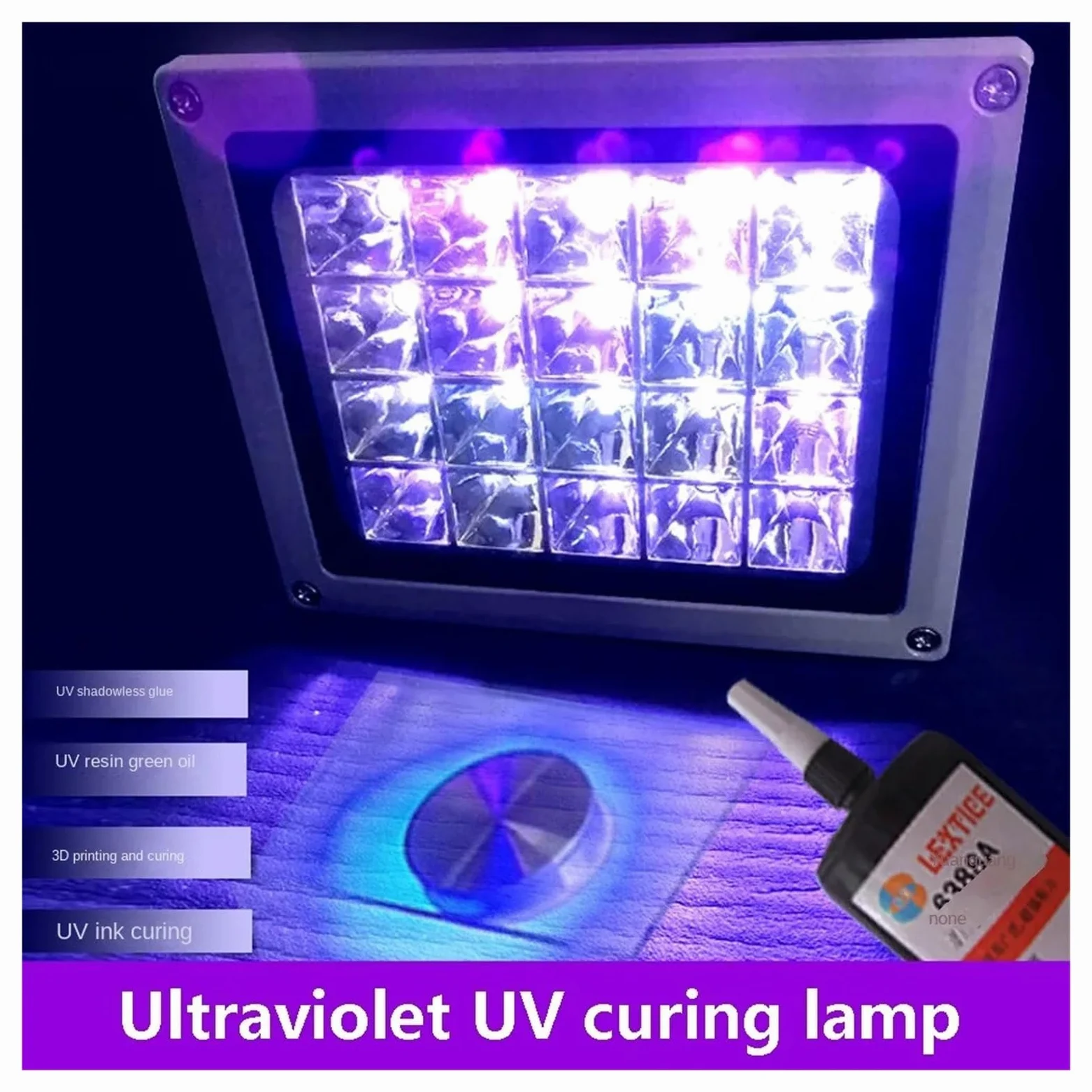 Luce LED UV, 50W 100W LED UV Resina Che Cura Luce 405nm 395nm 365nm Lampada A Raggi Ultravioletti for SLA DLP 3D Stampante Resina PCB riparazione Olio Verde Lavoro Manuale FAI DA TE Che Cura per unghi