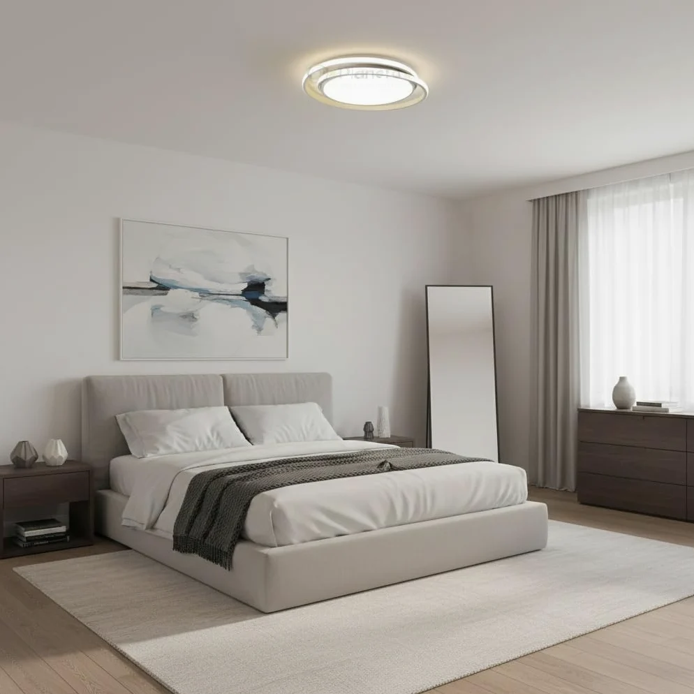 TOT ELECTRIC Plafoniera LED Rotonda 65W da Soffitto Design Moderno Bianco | Luce Naturale, Fredda, Calda, Per Camera e Cucina, Forma a Cerchio, Risparmio Energetico, Installazione a Soffitto