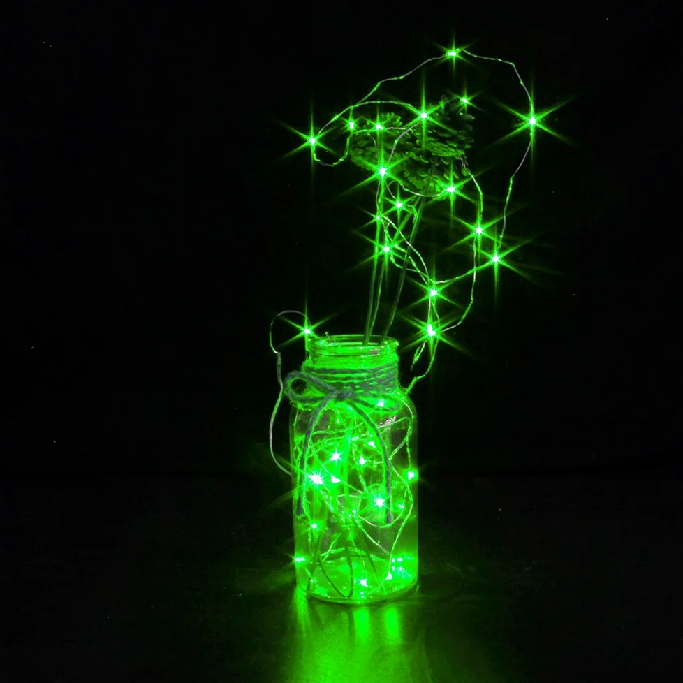 CYLAPEX Confezione da 6 lucine a batteria, 20 LED, 20 luci a LED color argento, lucciola con luna stellata, luci scintillanti per Halloween, barattoli, feste, Natale, centrotavola, decorazioni da