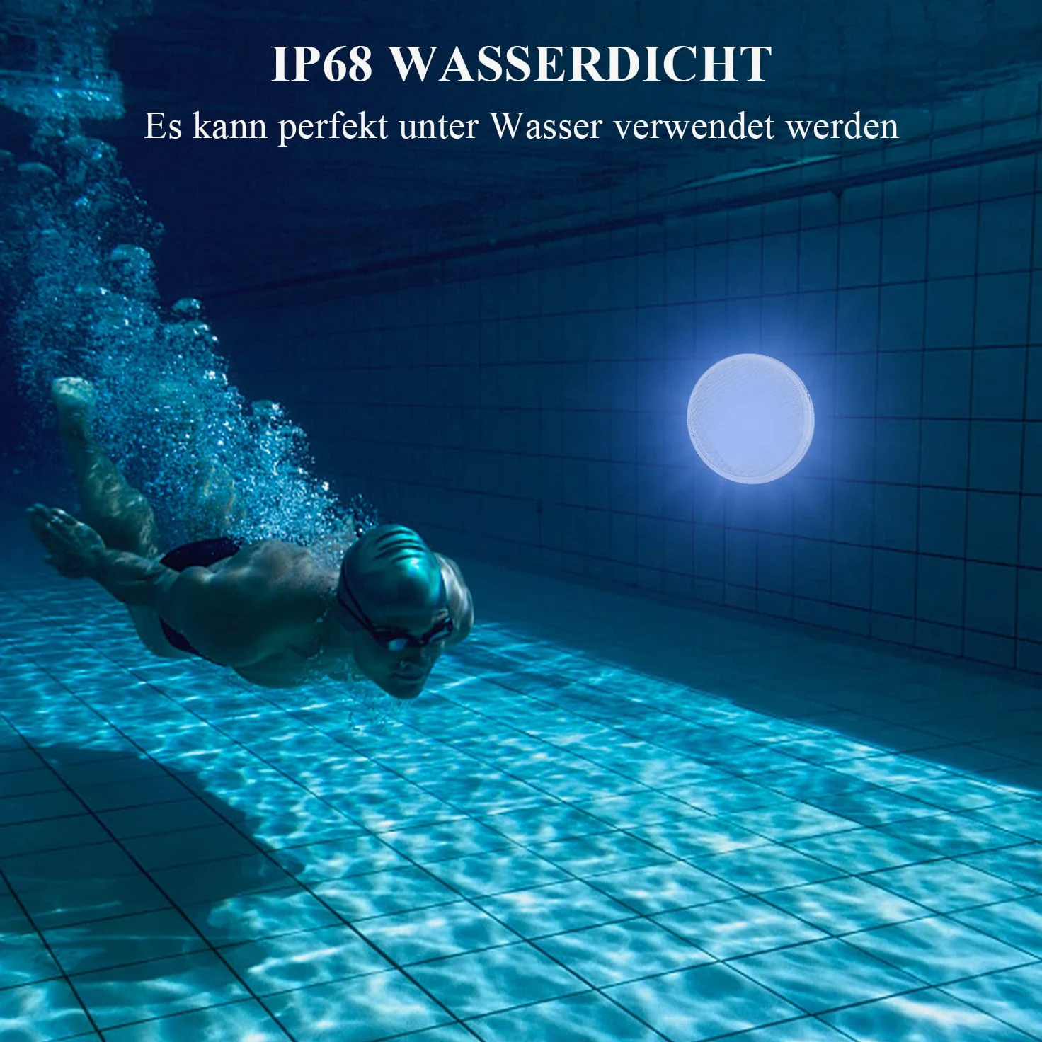 LED Illuminazione per Piscina PAR56, 40W LED Blu Luci Subacquee Luce per Piscina IP68 Impermeabile, Illuminazione Subacquea per Piscina 12V DC/AC (Blu)
