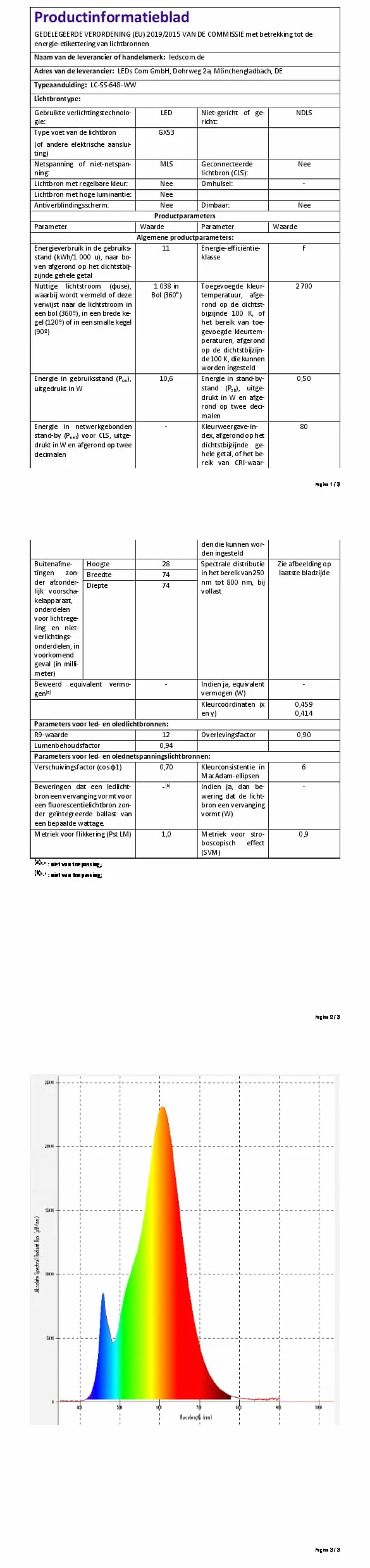 ledscom.de Faretto da giardino a LED BULA con picchetto a terra per uso esterno, acciaio inox, incl. lampada GX53 10.063W 1038lm 120° bianco caldo
