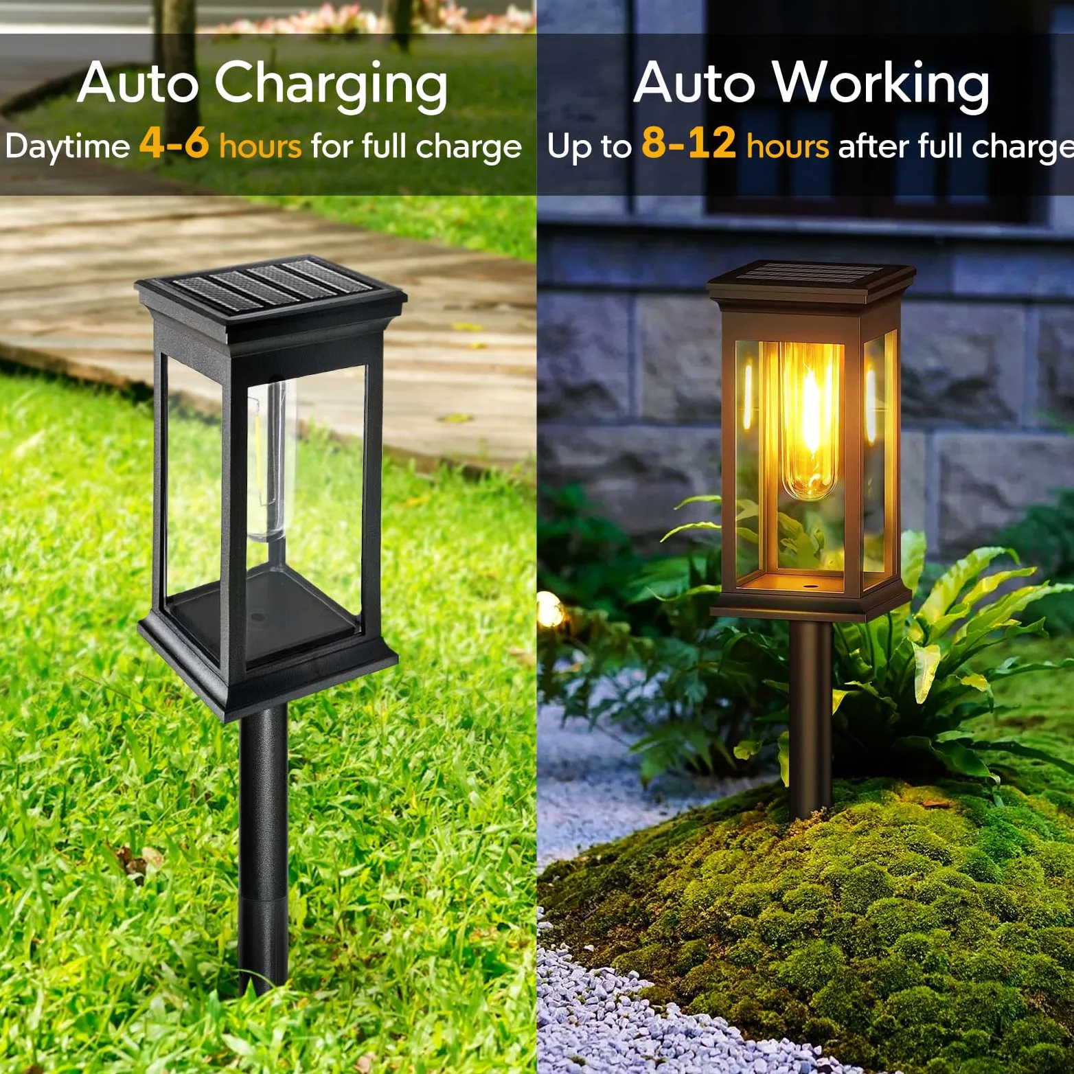Chedin 6 lampade solari per esterni da giardino, impermeabili, illuminazione per esterni, luci solari a LED, luci da giardino, balconi, giardini, sentieri, prati